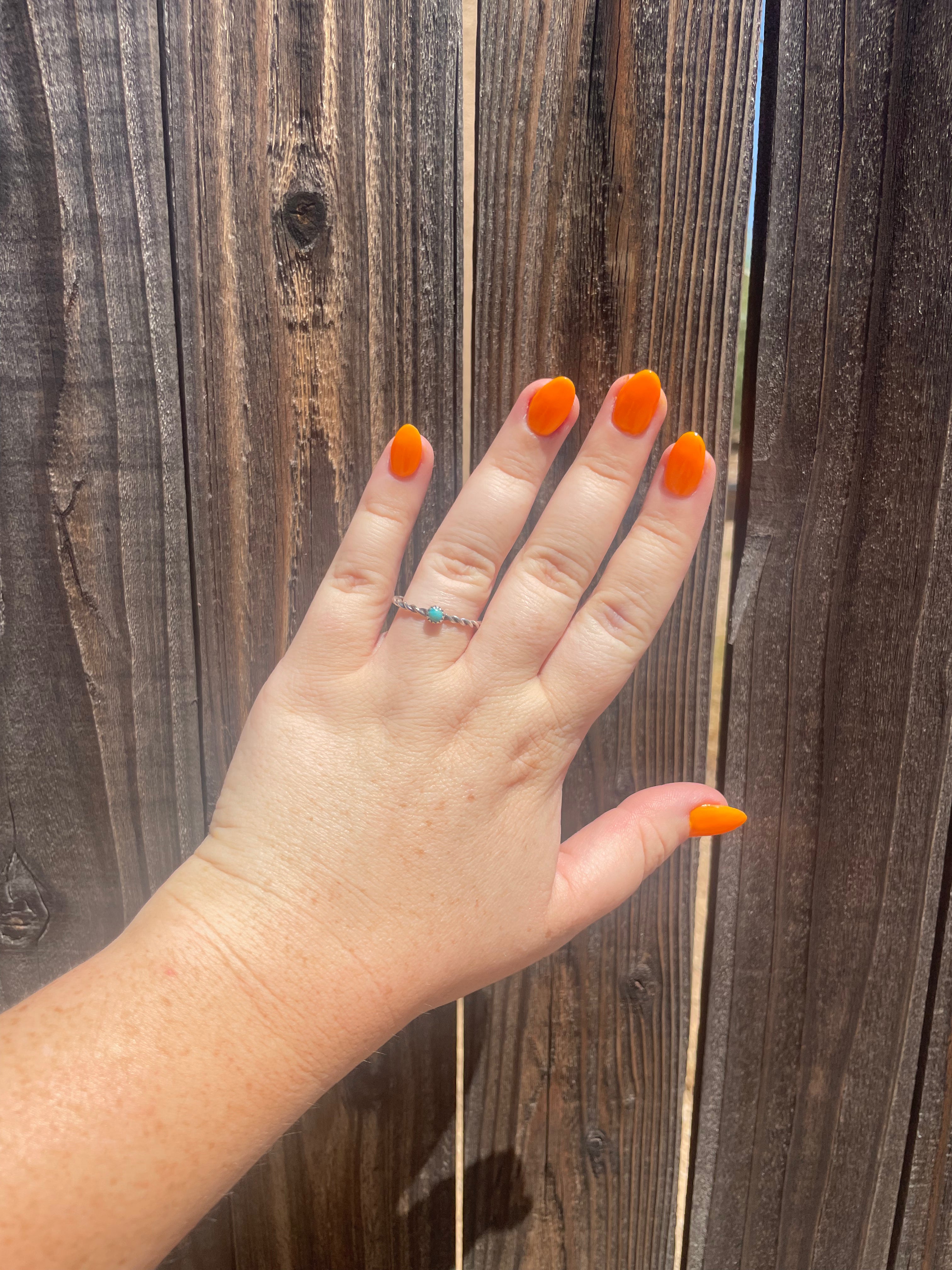 Handcrafted Mini Stone Turquoise Sterling Silver Braided Band Ring
