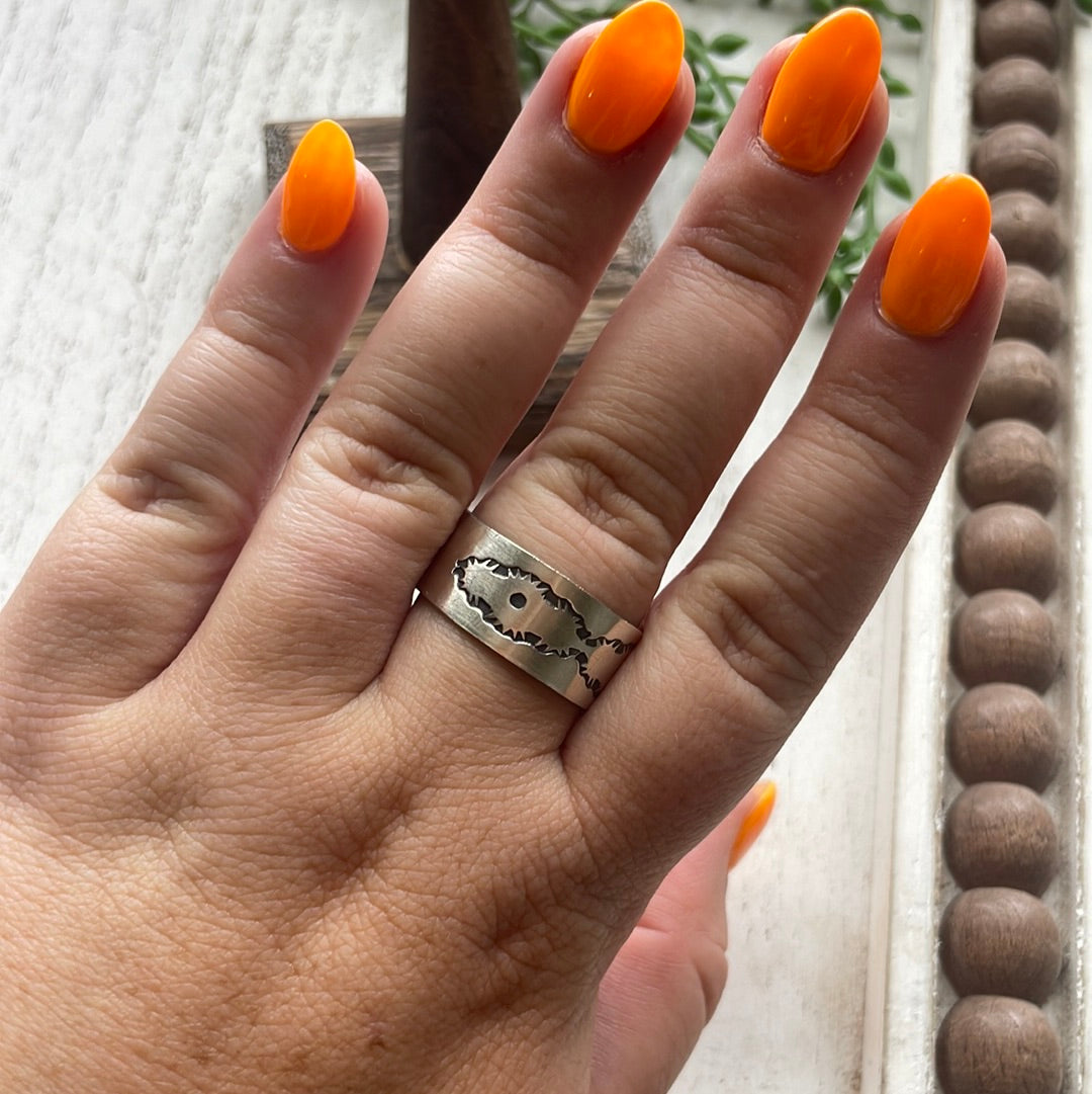 Handcrafted Sterling Silver Hand-stamped Ring Band