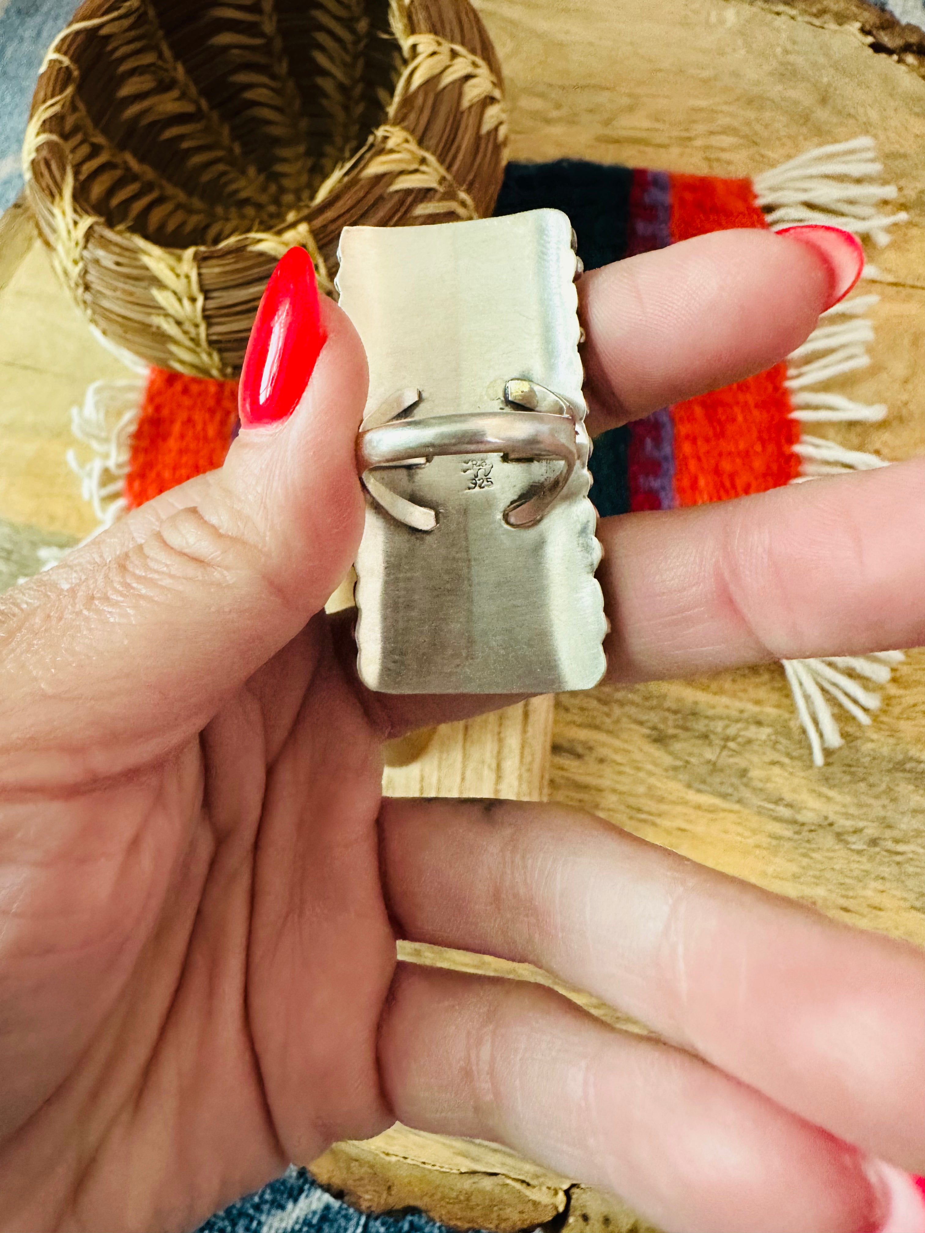 Handcrafted Sterling Silver & Kingman Turquoise Snake Eye Ring