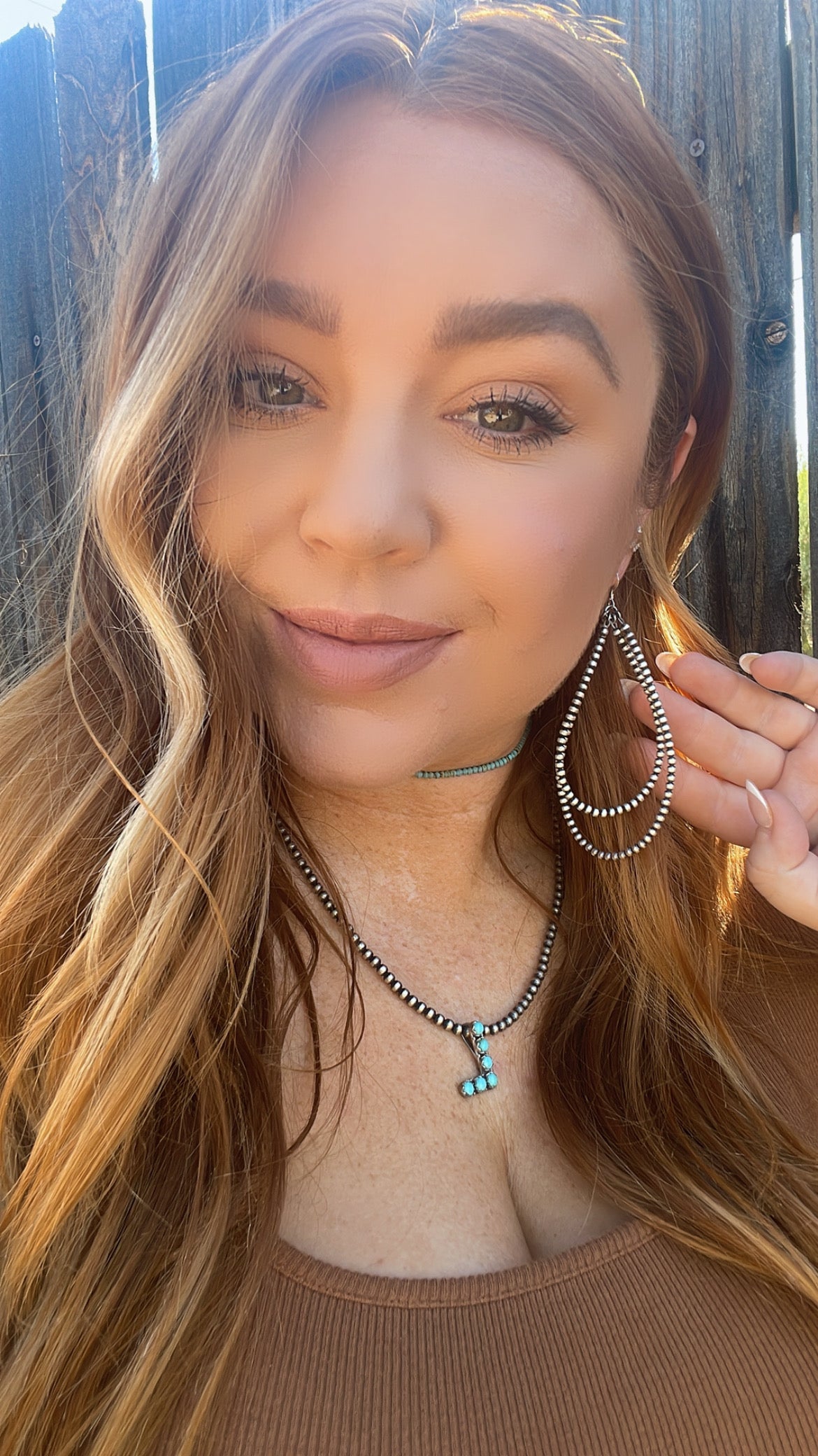 Handcrafted Pearl Style Sterling Silver Beaded 3mm Dangle Double Hoop Earrings