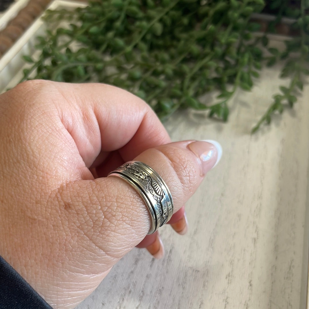 Handcrafted Sterling Silver Band Ring Signed