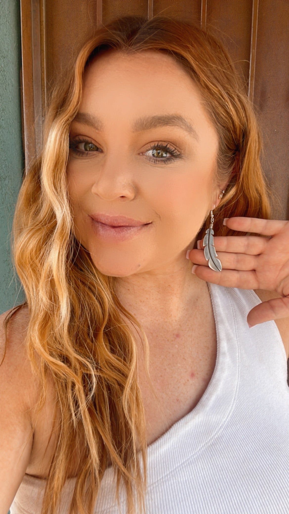 Handcrafted Sterling Silver Feather Dangle Earrings Signed Billy Long