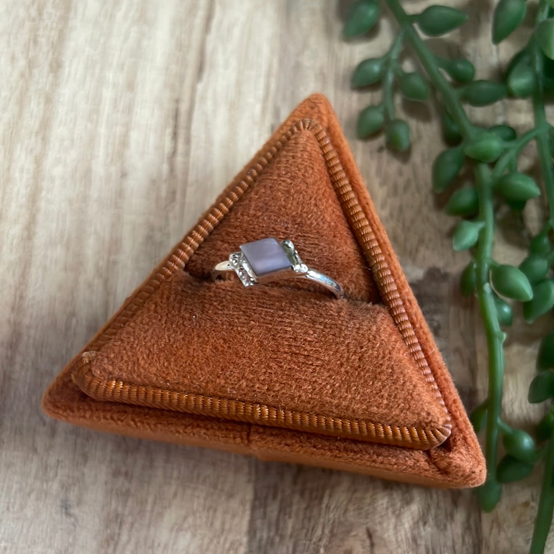 The Mini Navajo Agate & Sterling Silver Single Stone Ring