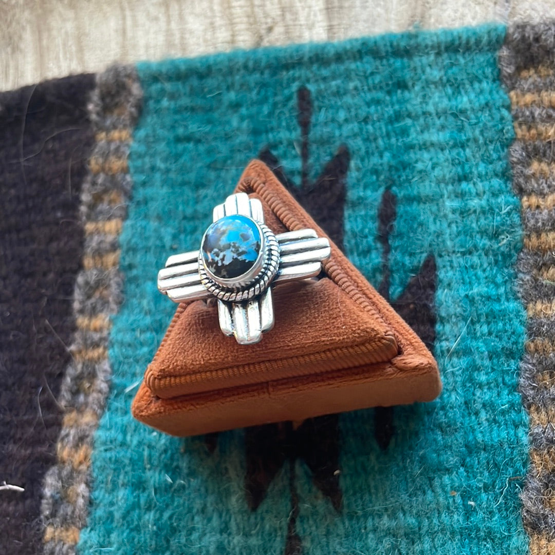 Amazing Zia Sterling Silver & Turquoise Ring Size 9 Signed