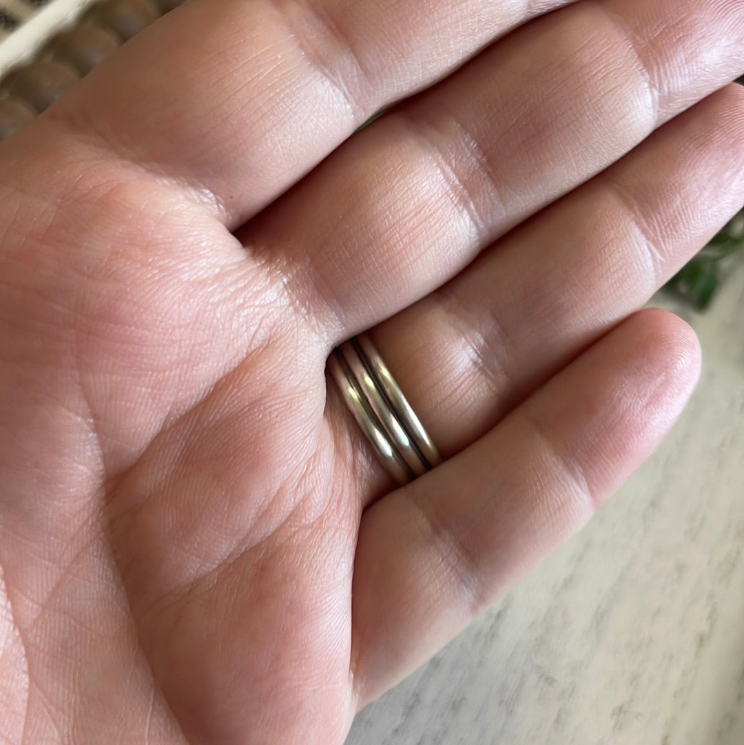 Handcrafted Turquoise & Sterling Silver Feather Ring Signed