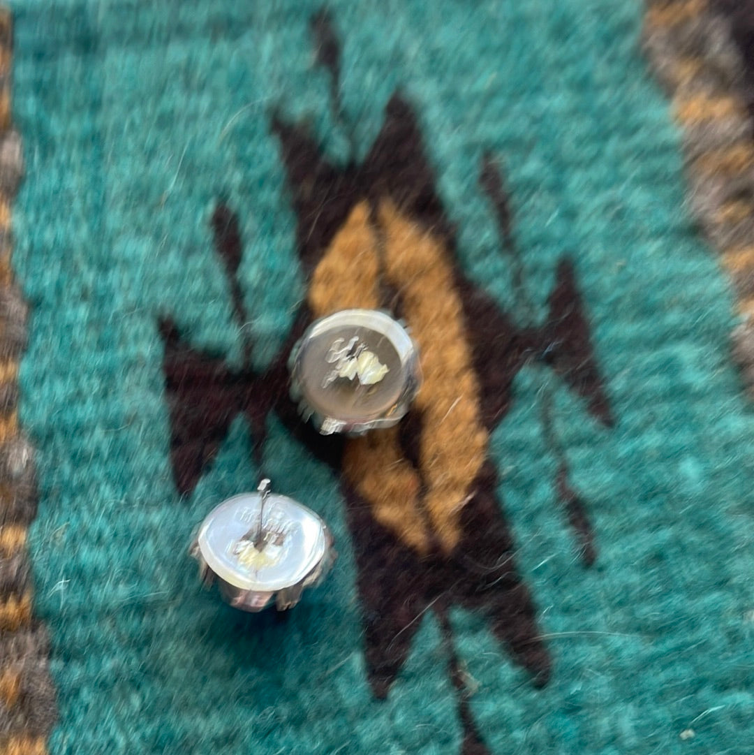 Beautiful Handcrafted Pink Dream And Sterling Silver Circle Post Earrings