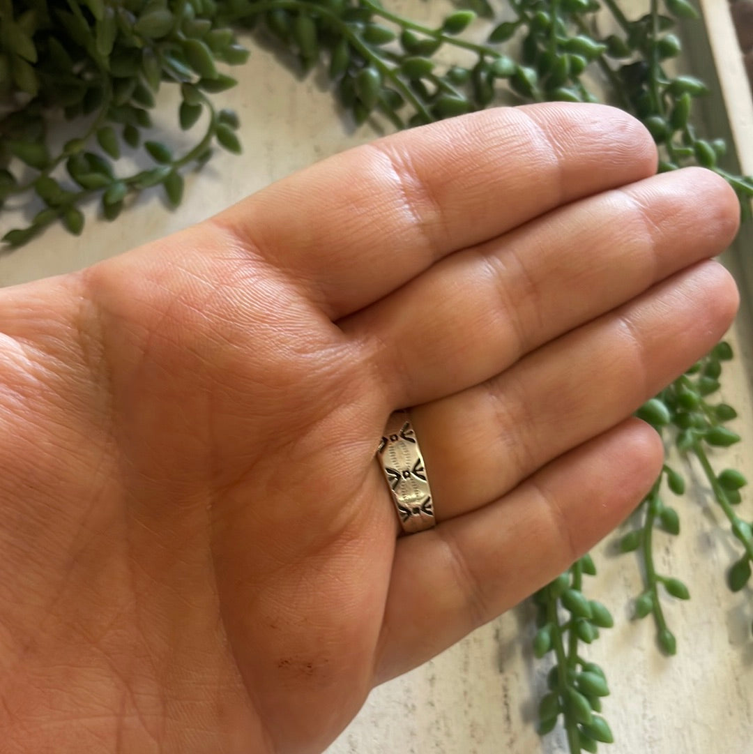 Nizhoni Handmade Turquoise, Black Onyx, Orange Mojave And Sterling Silver Adjustable Ring