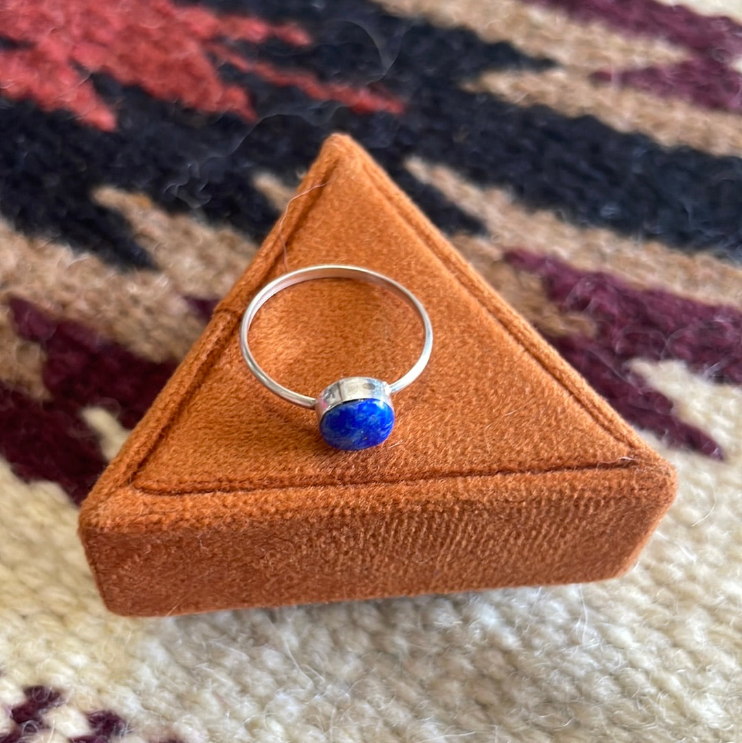 Handcrafted Denim Lapis & Sterling Silver Stacker Ring