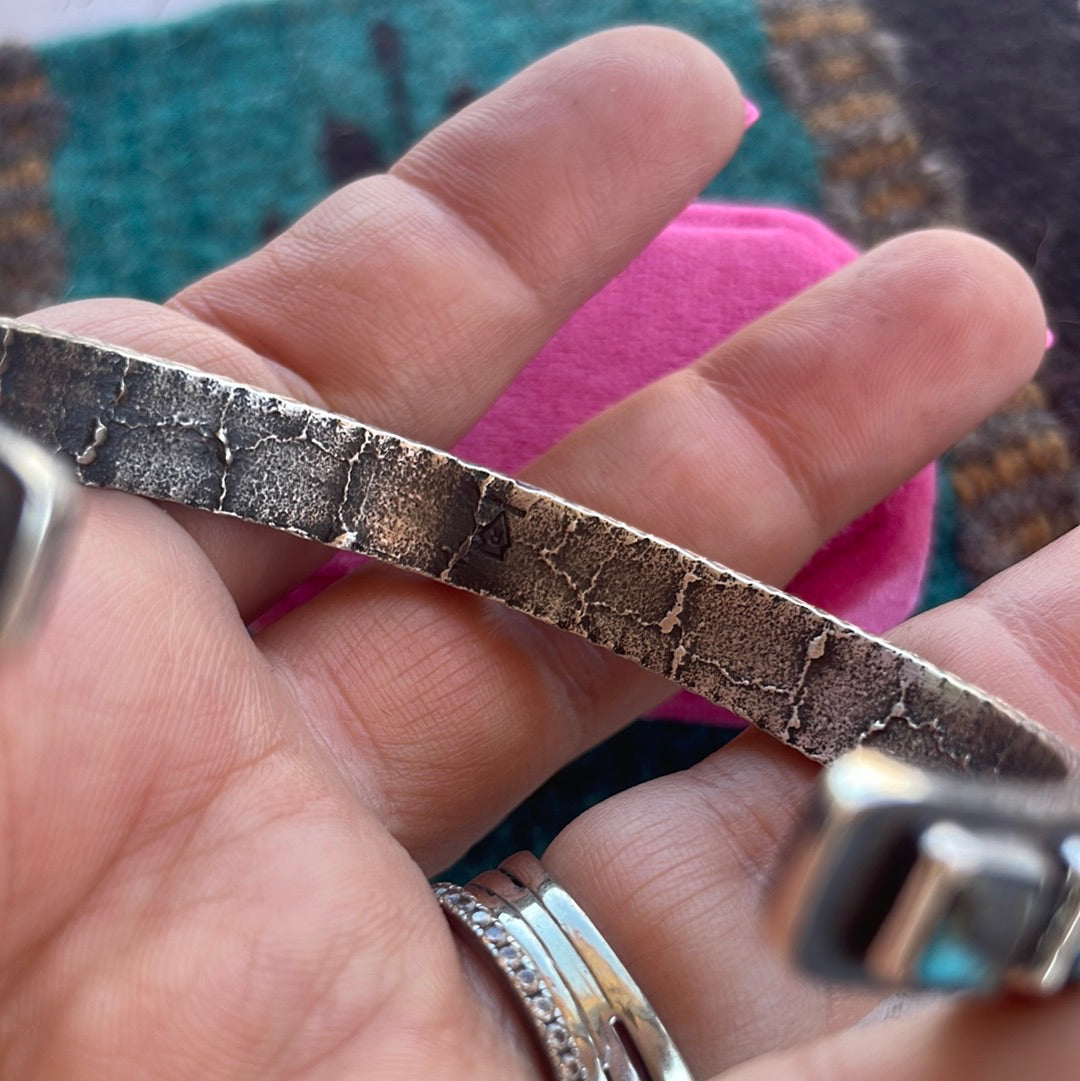 “The Must Have” Handcrafted Turquoise & Sterling Silver Cuff Bracelet Signed