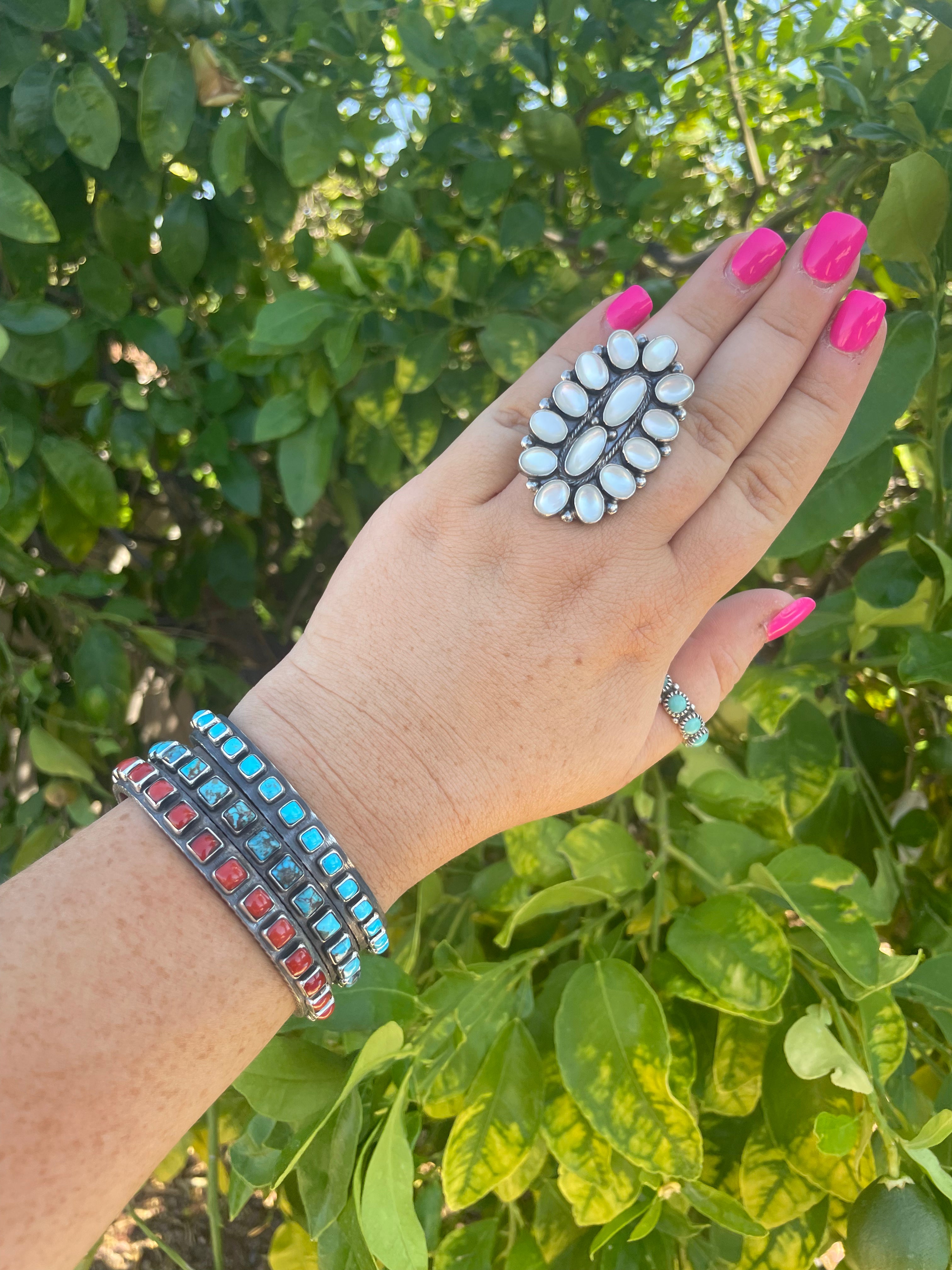 “The Must Have” Handcrafted Turquoise & Sterling Silver Cuff Bracelet Signed