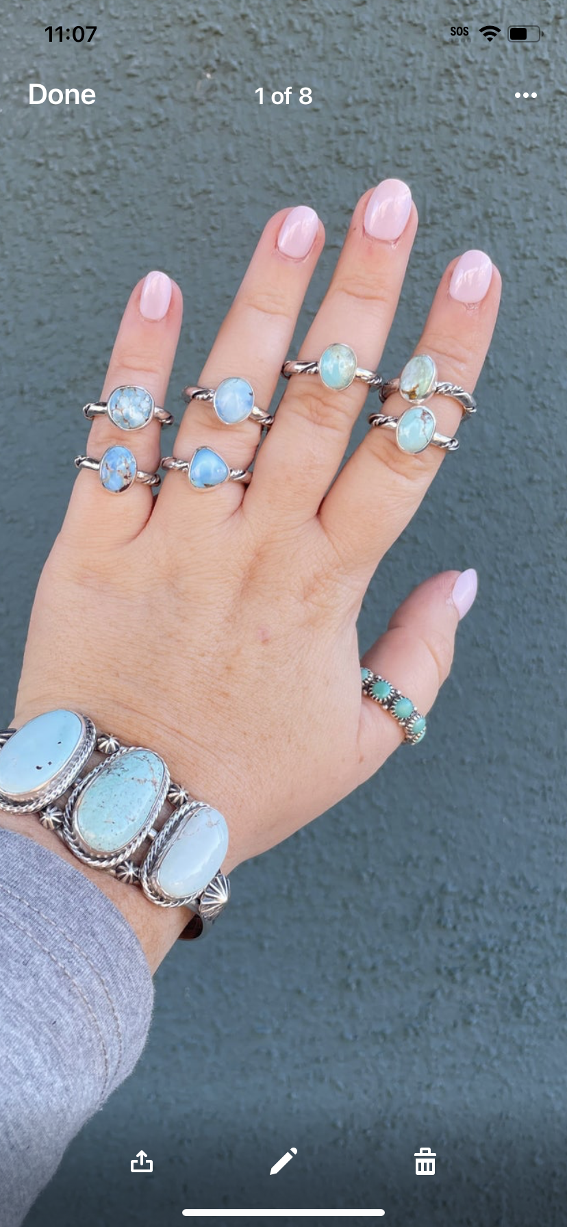 Handcrafted Golden Hills Turquoise and Sterling Silver Rings