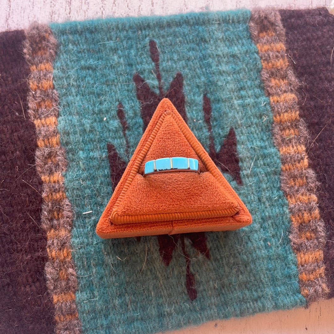 Handcrafted Sterling Silver & Turquoise 4 Stone Stacker Ring