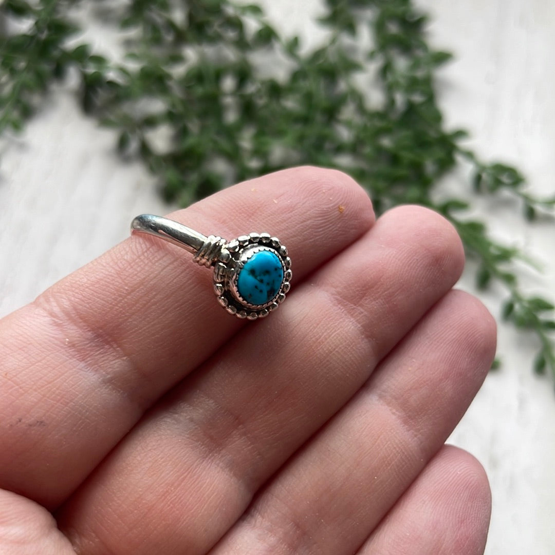 Sterling Silver Single Stone Kingman Turquoise Ring