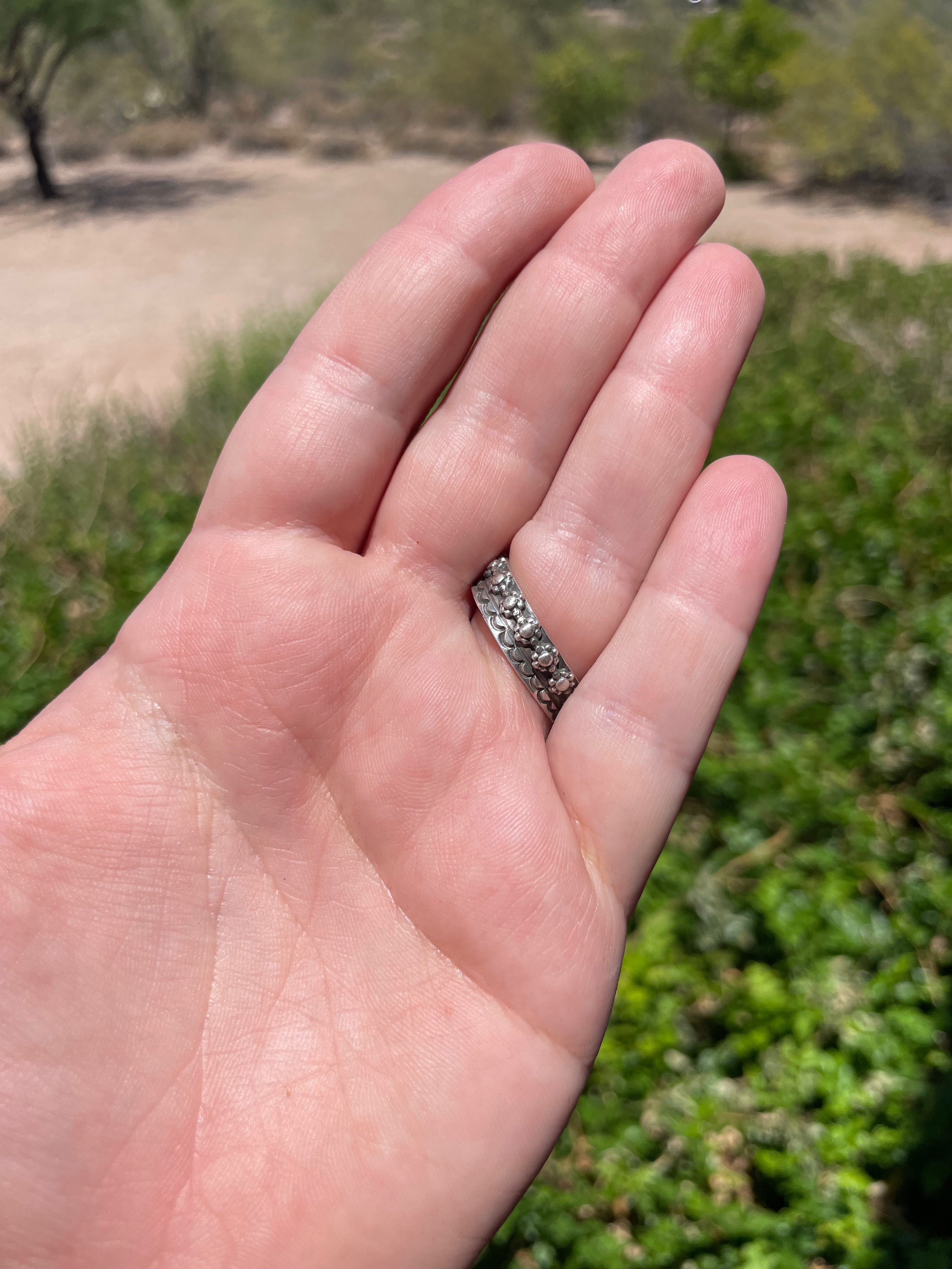 Handcrafted Purple Dream And Sterling Silver Star Adjustable Ring