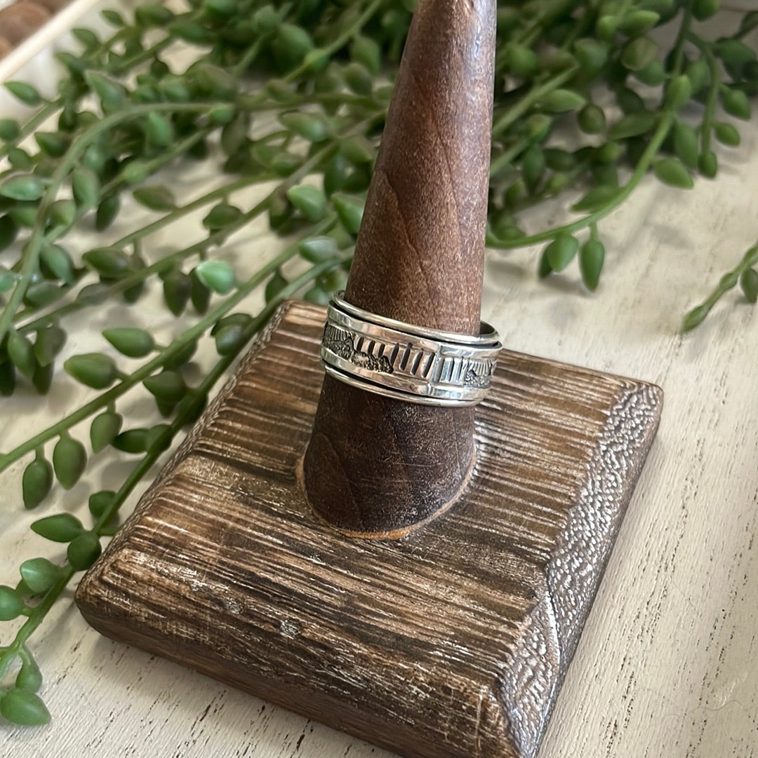 Handcrafted Sterling Silver Band Ring Signed