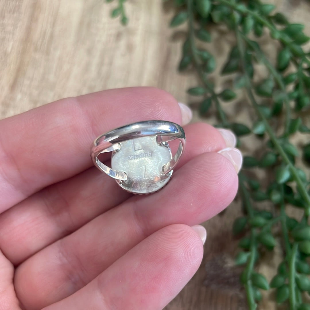 Handcrafted Turquoise & Sterling Silver Single Stone Ring