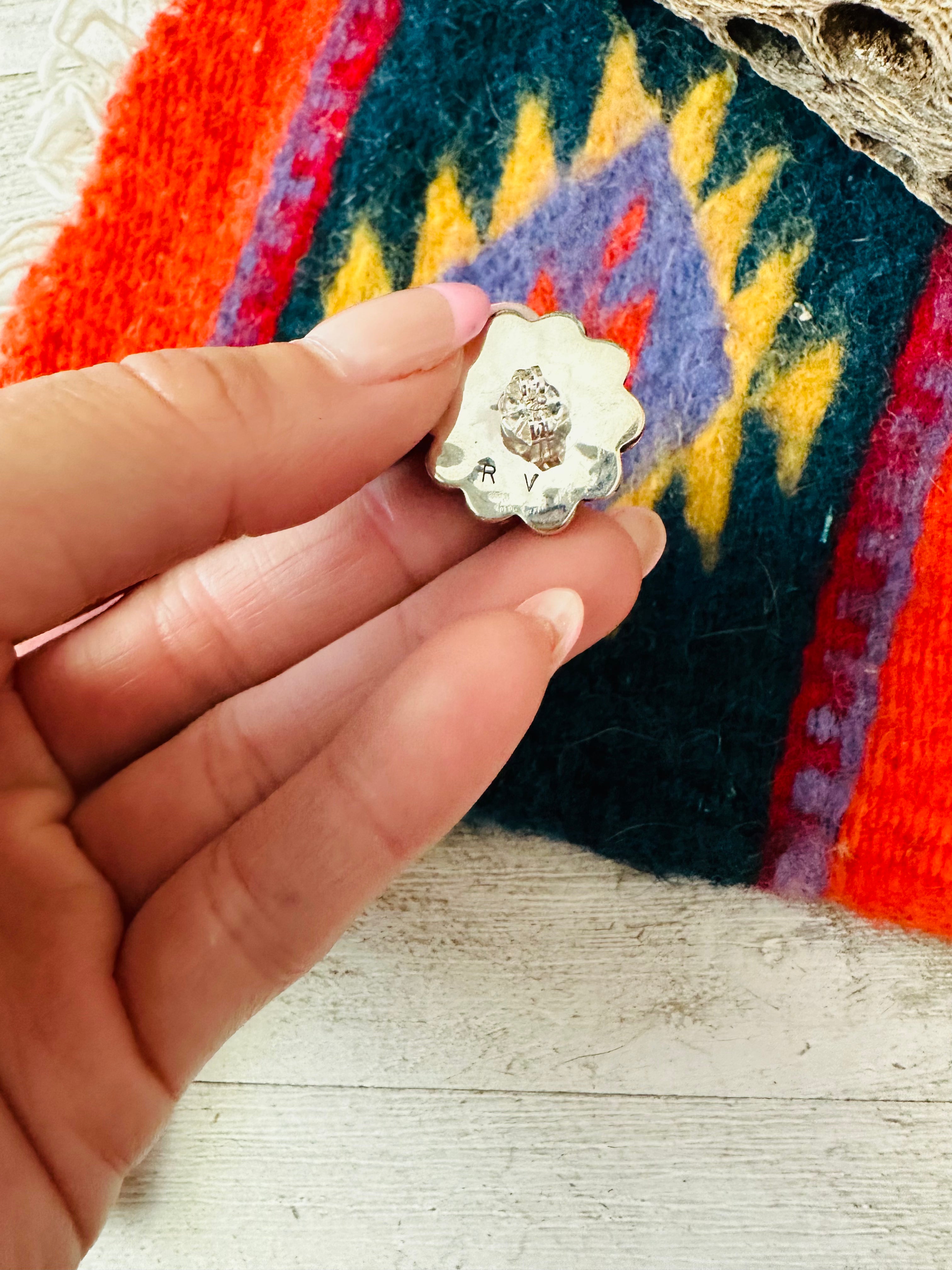 Handcrafted Sun Face Multi Stone & Sterling Silver Inlay Stud Earrings