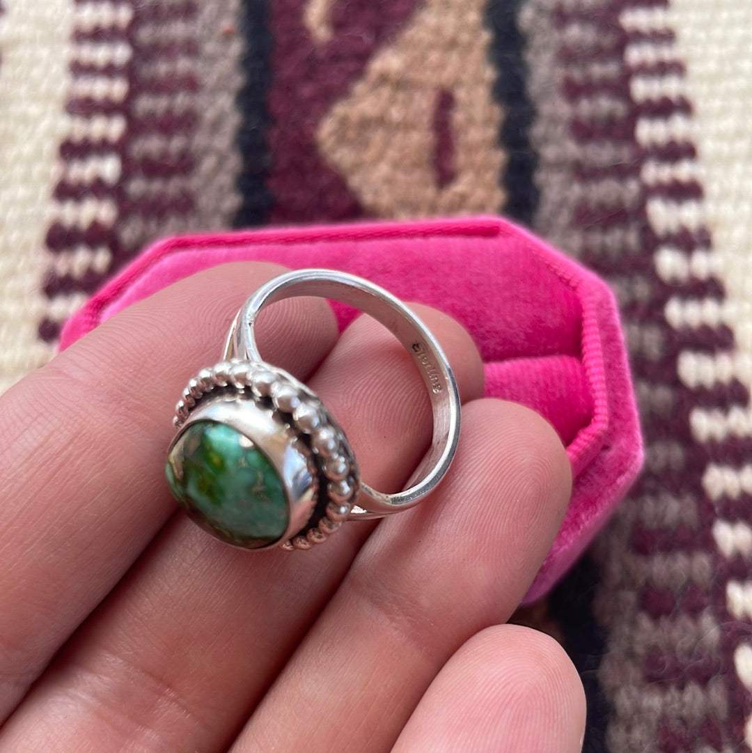 “The Taylor” Handcrafted Turquoise Sterling Silver Ring Size 9.5