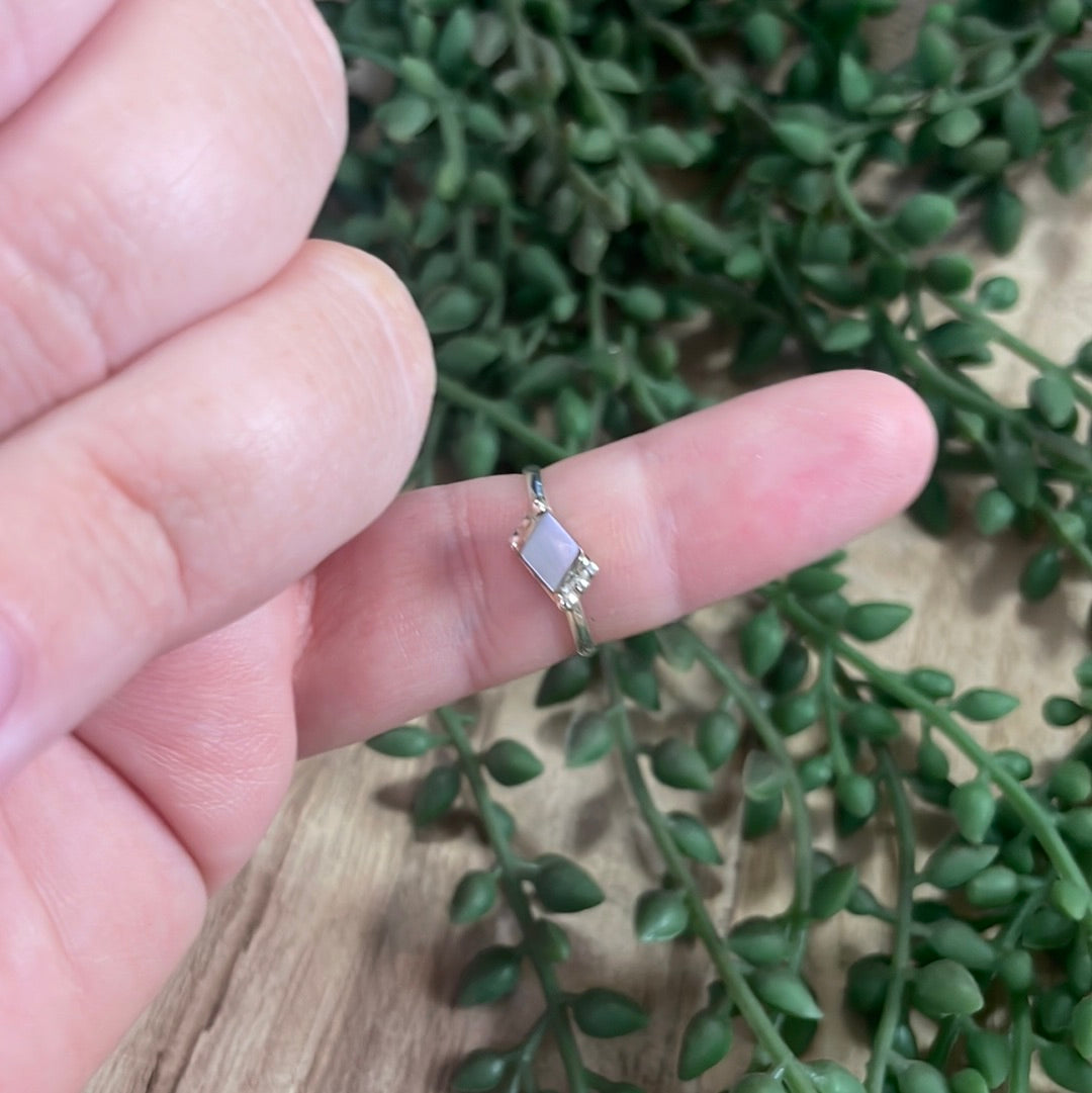 The Mini Navajo Agate & Sterling Silver Single Stone Ring