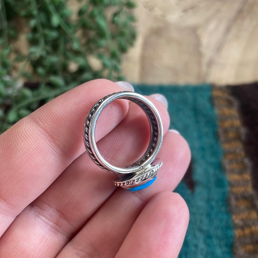 “The Mili” Handcrafted Sterling Silver Single Stone Turquoise Ring