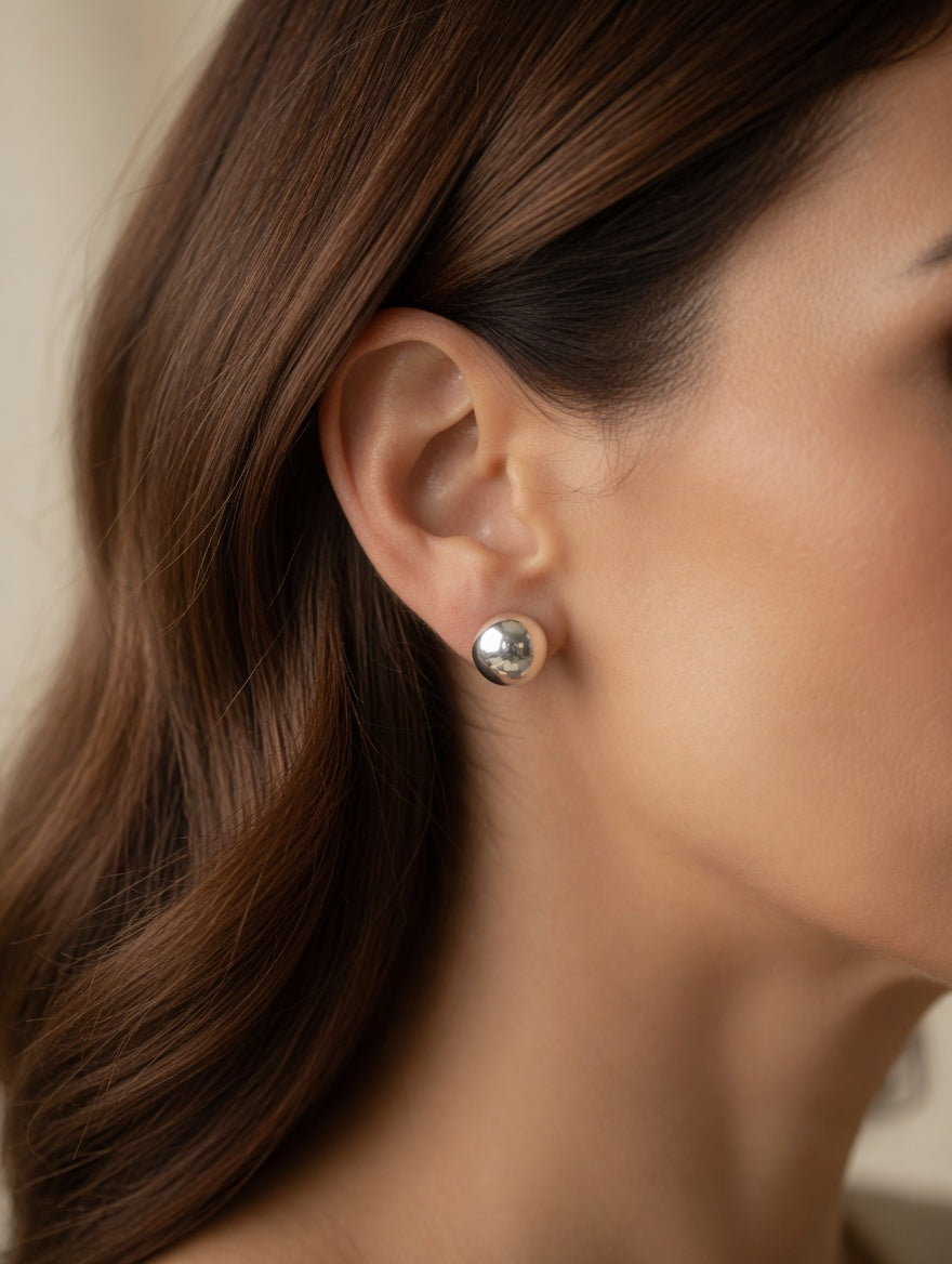 Classic 6mm Sterling Silver Stud Earrings