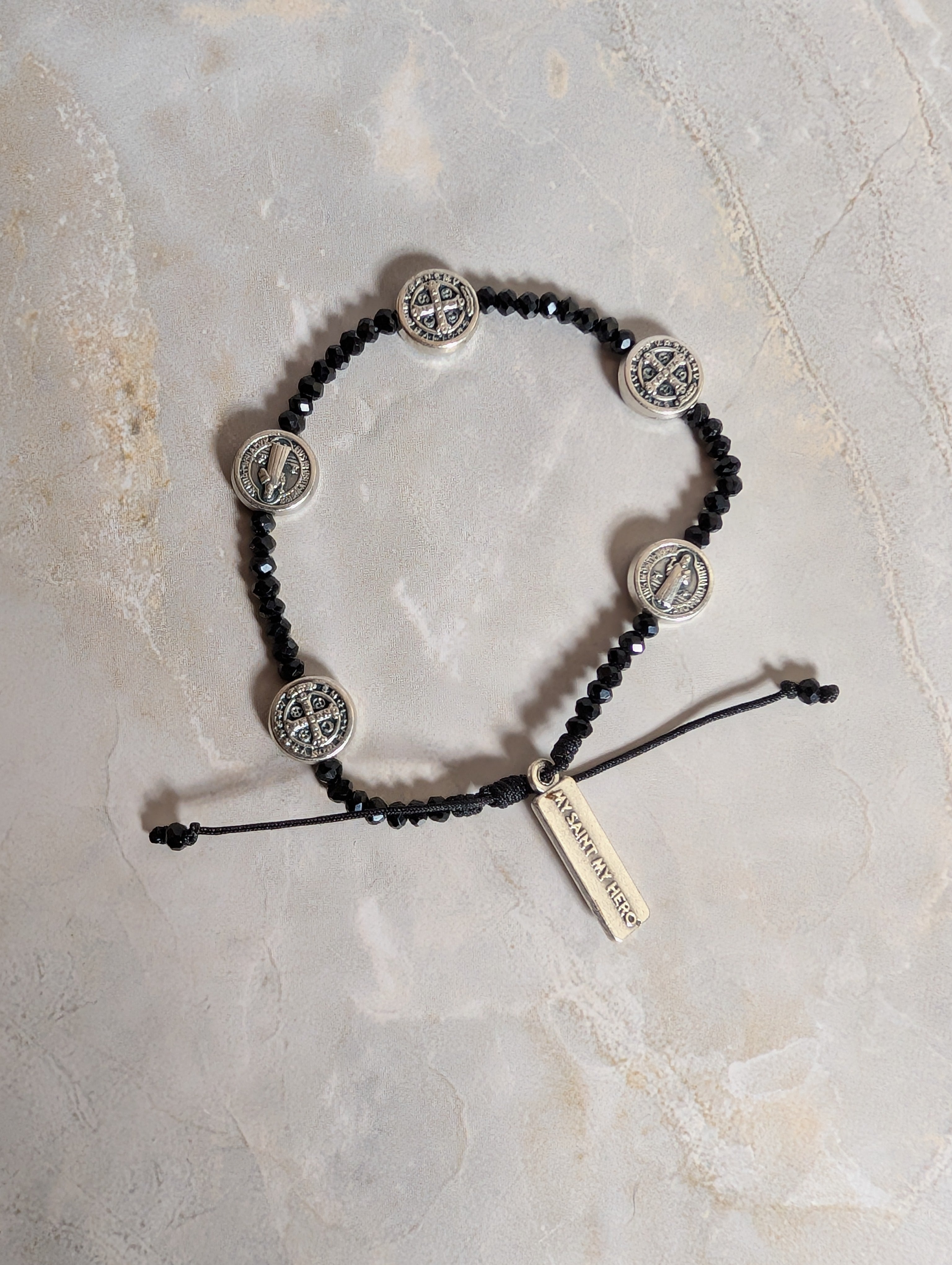 Blessed Christmas Light Bracelet Black & Silver