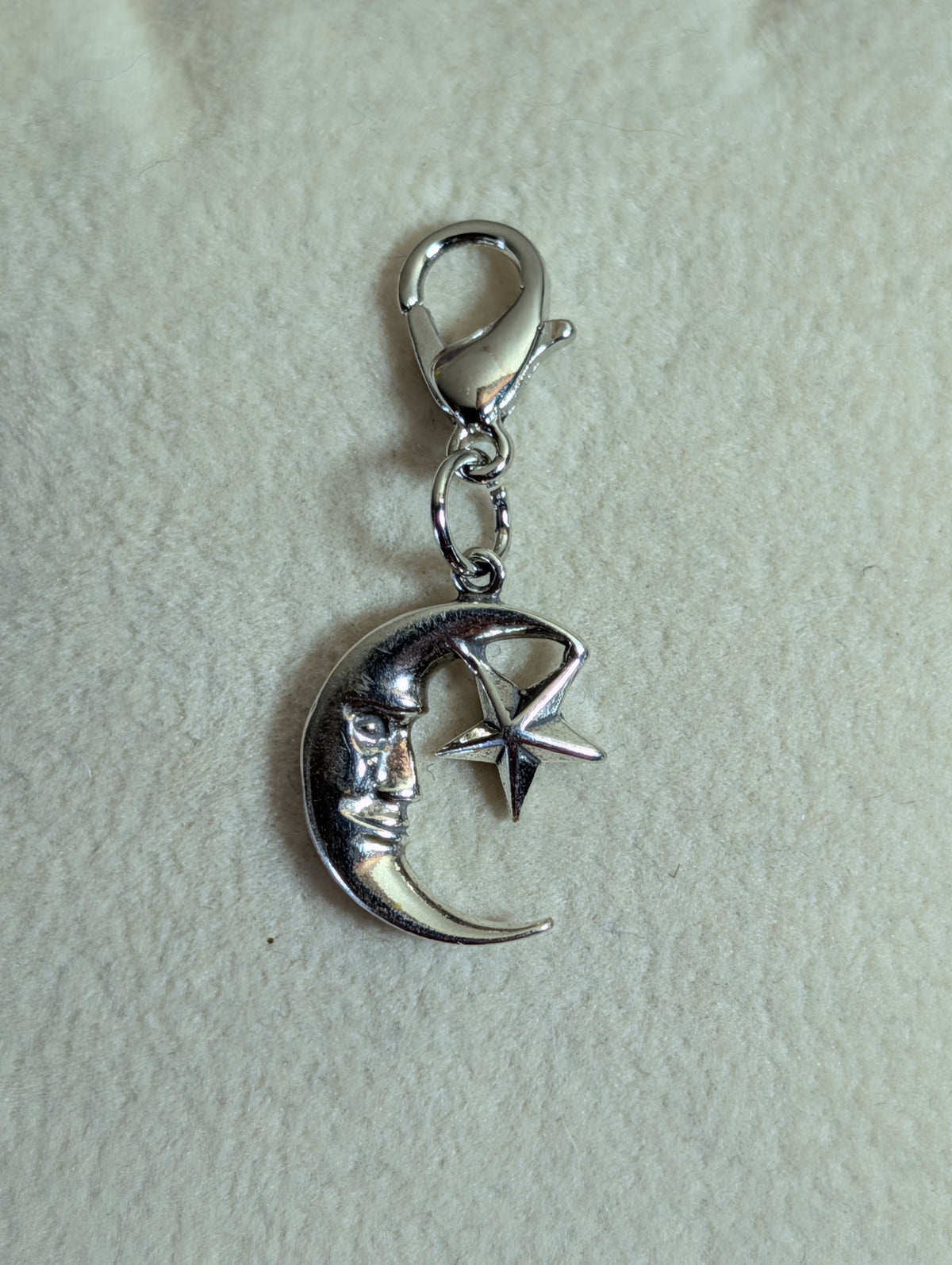 Handcrafted Man On The Moon With Star Charm Sterling Silver