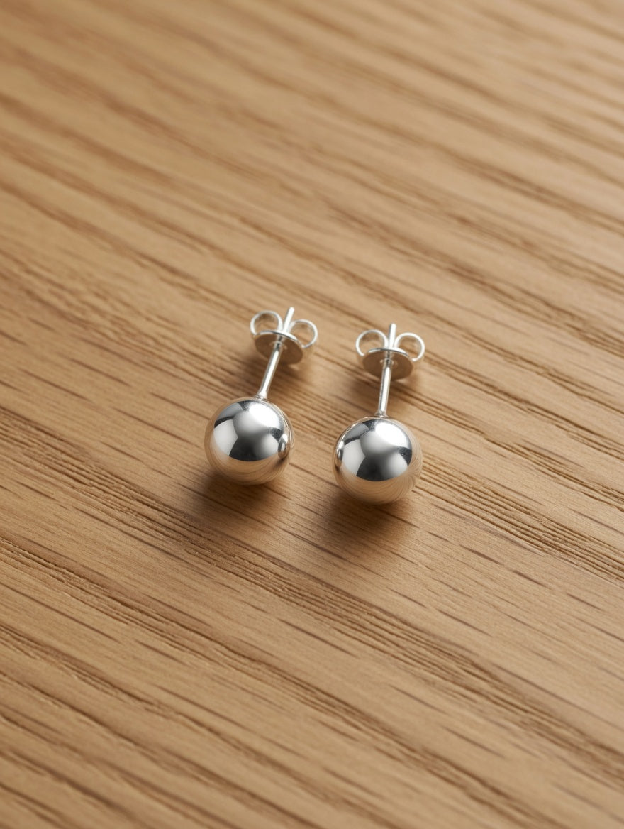 Timeless 6mm Sterling Silver Ball Stud Earrings