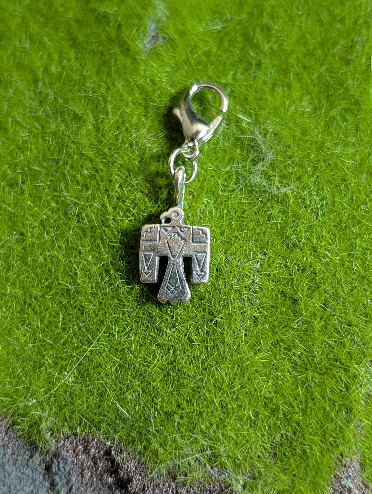 Handcrafted Thunder Bird Charm Sterling Silver