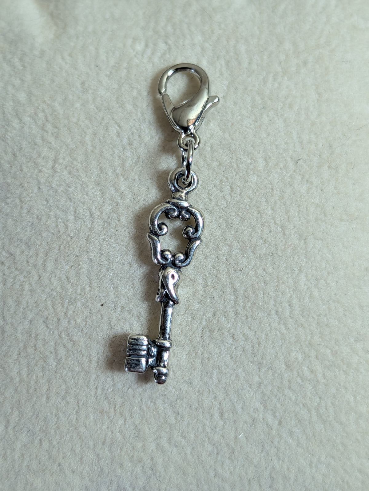 Handcrafted Ornate Key Charm Sterling Silver