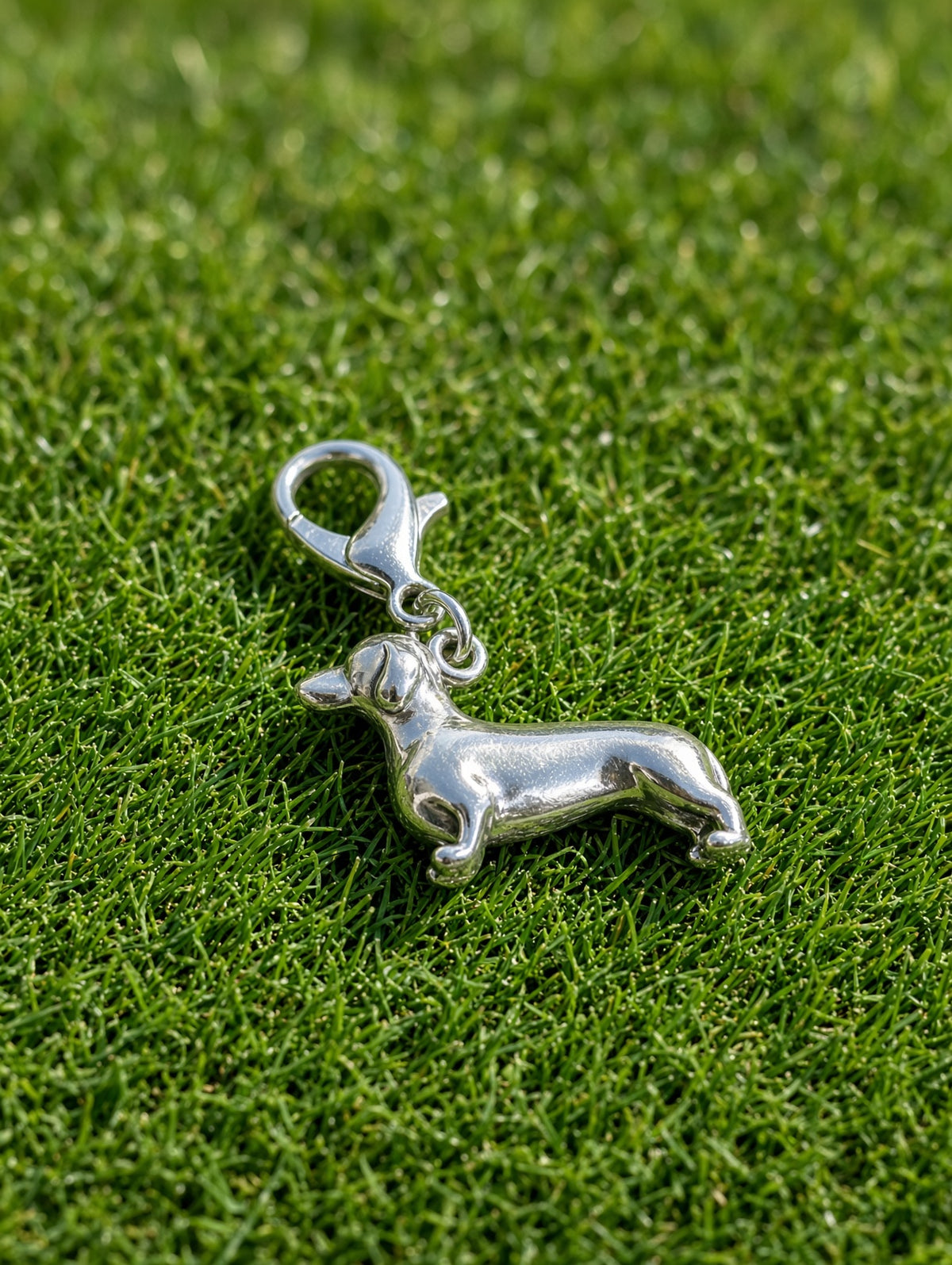 Handcrafted Dachshund Dog Charm Sterling Silver