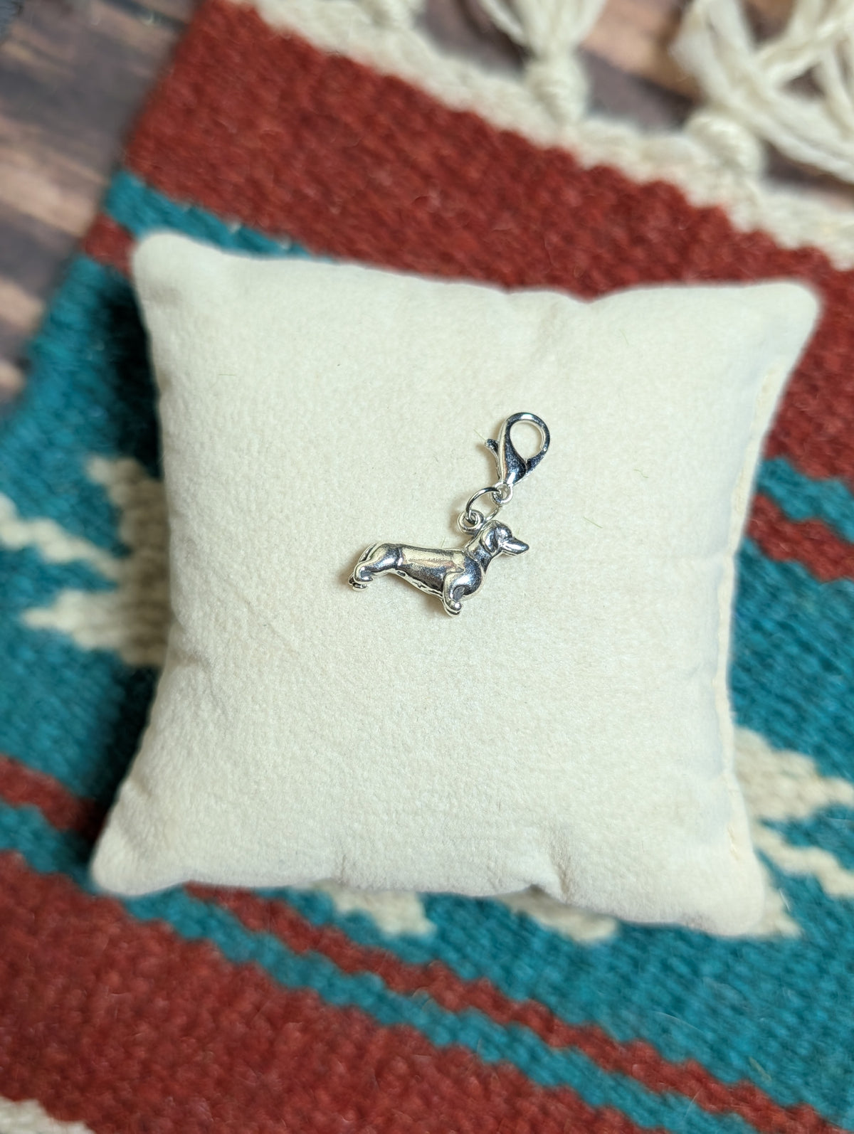 Handcrafted Dachshund Dog Charm Sterling Silver