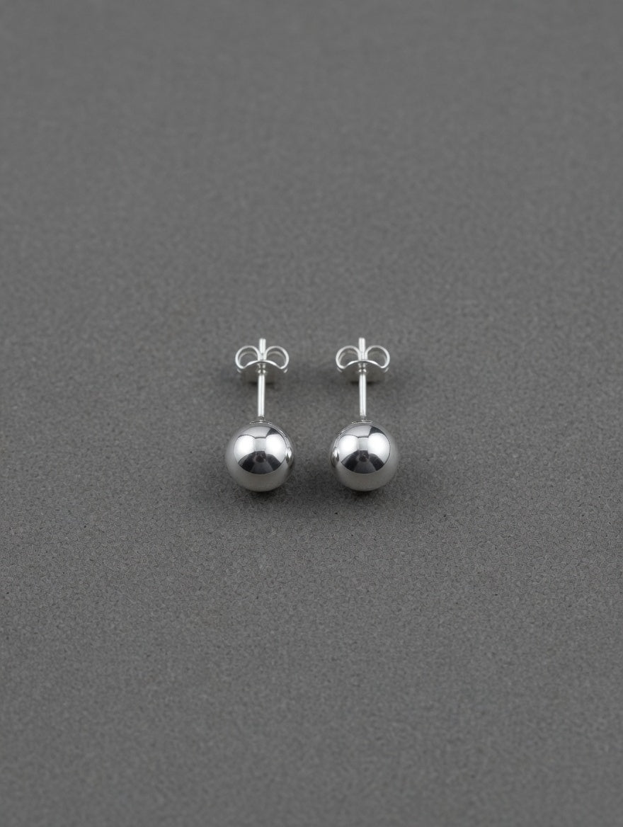 Timeless 6mm Sterling Silver Ball Stud Earrings