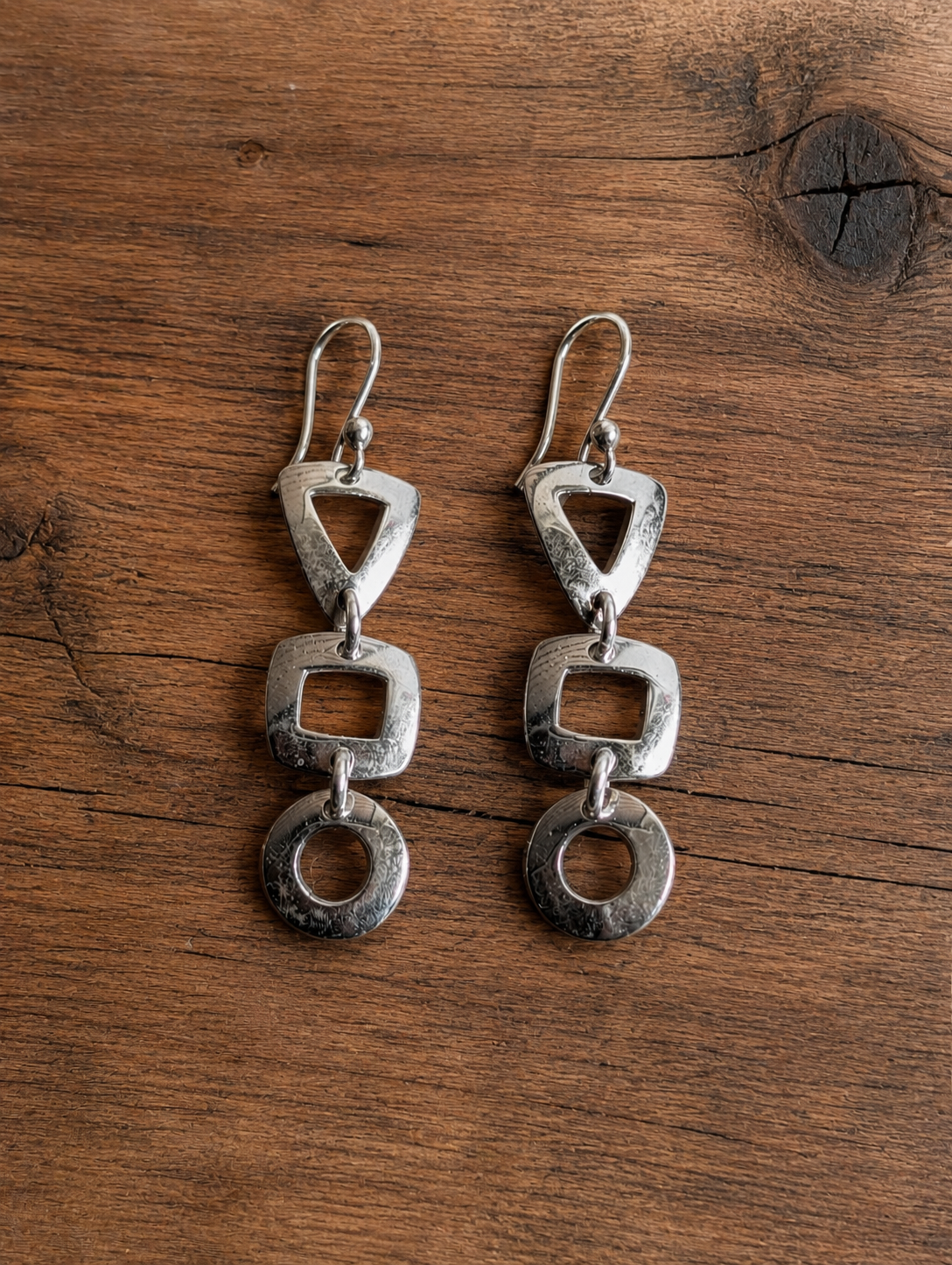 Handcrafted Sterling Silver Modern Geometric Shaped Earrings
