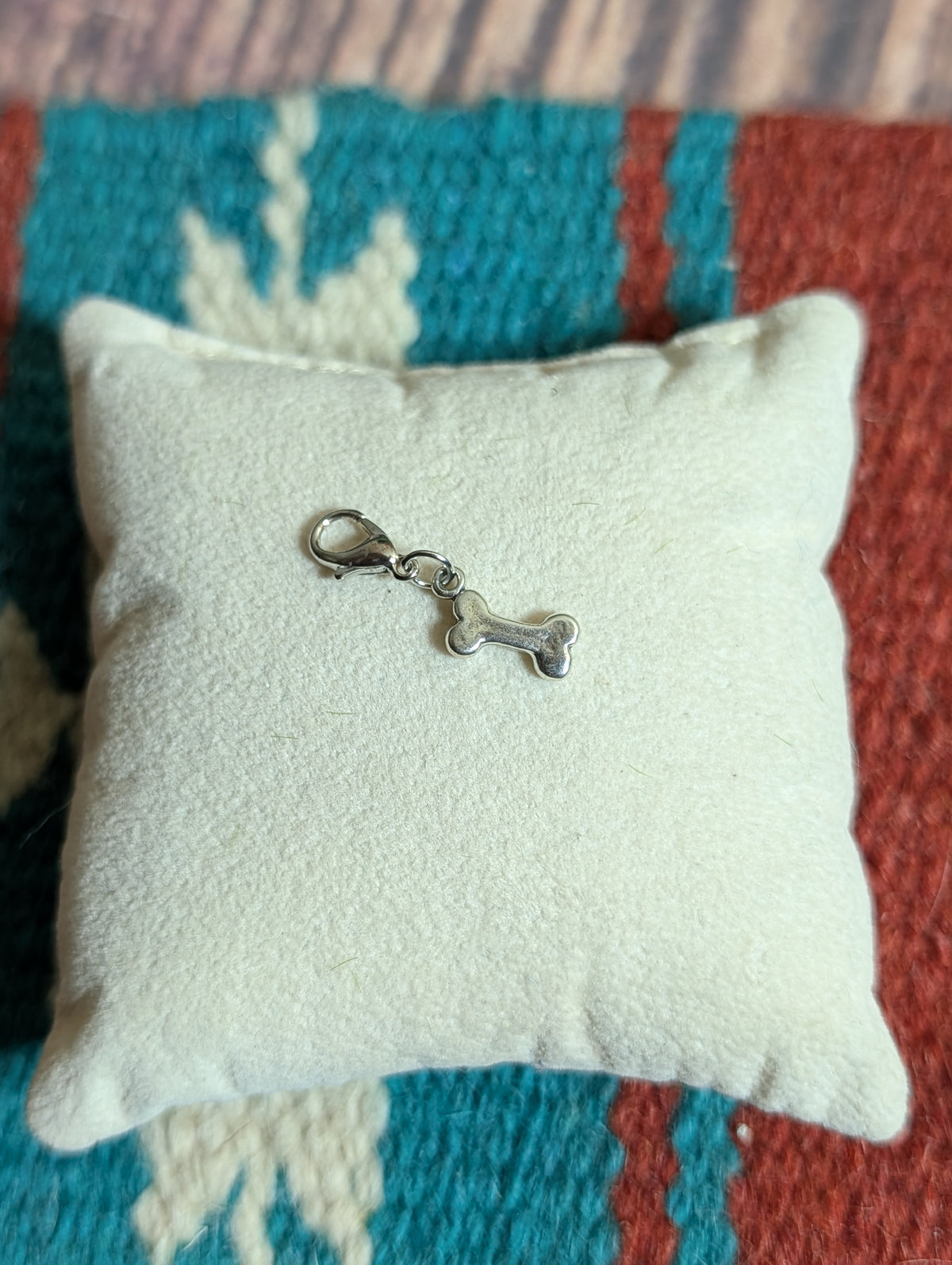 Handcrafted Small Dog Bone Charm Sterling Silver