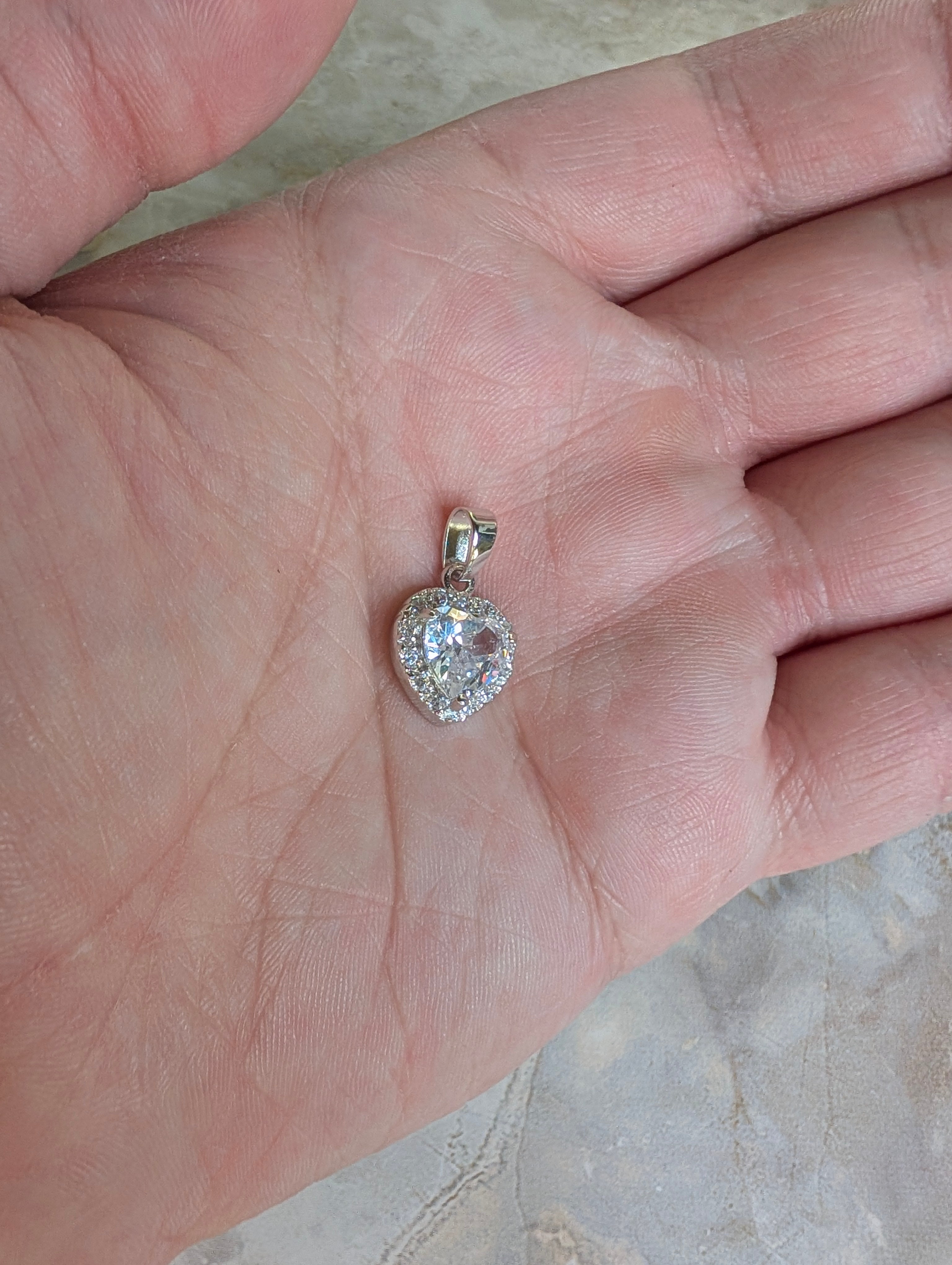 Sterling Silver Carved CZ Heart Earrings & Pendant Jewelry Set