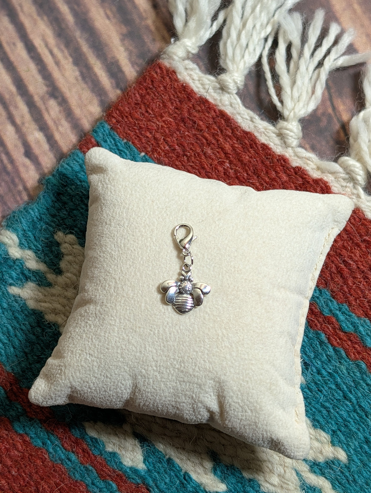 Handcrafted Honey Bee Charm Sterling Silver