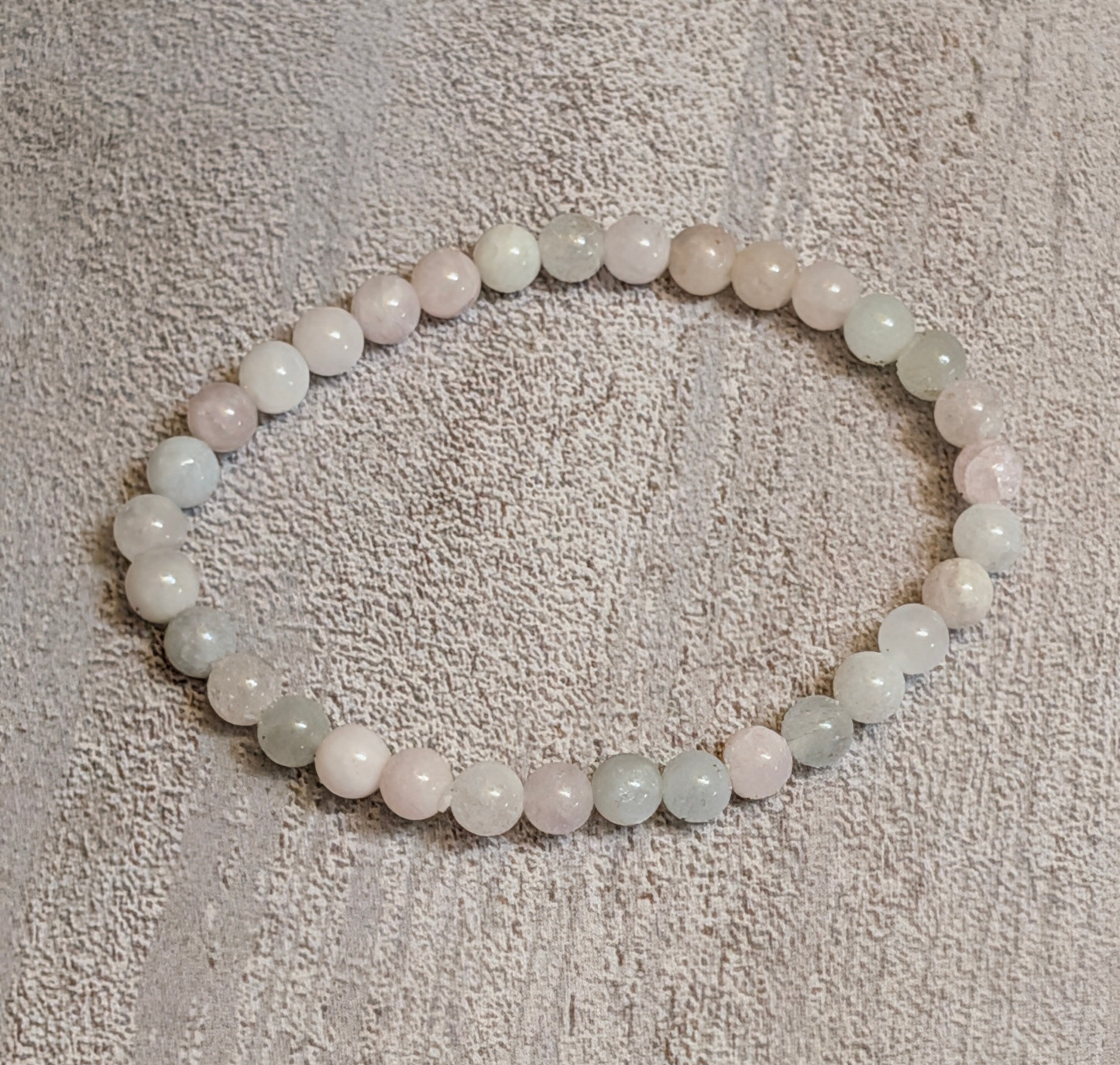 Morganite Aquamarine Kid's Beaded Stretch Bracelet