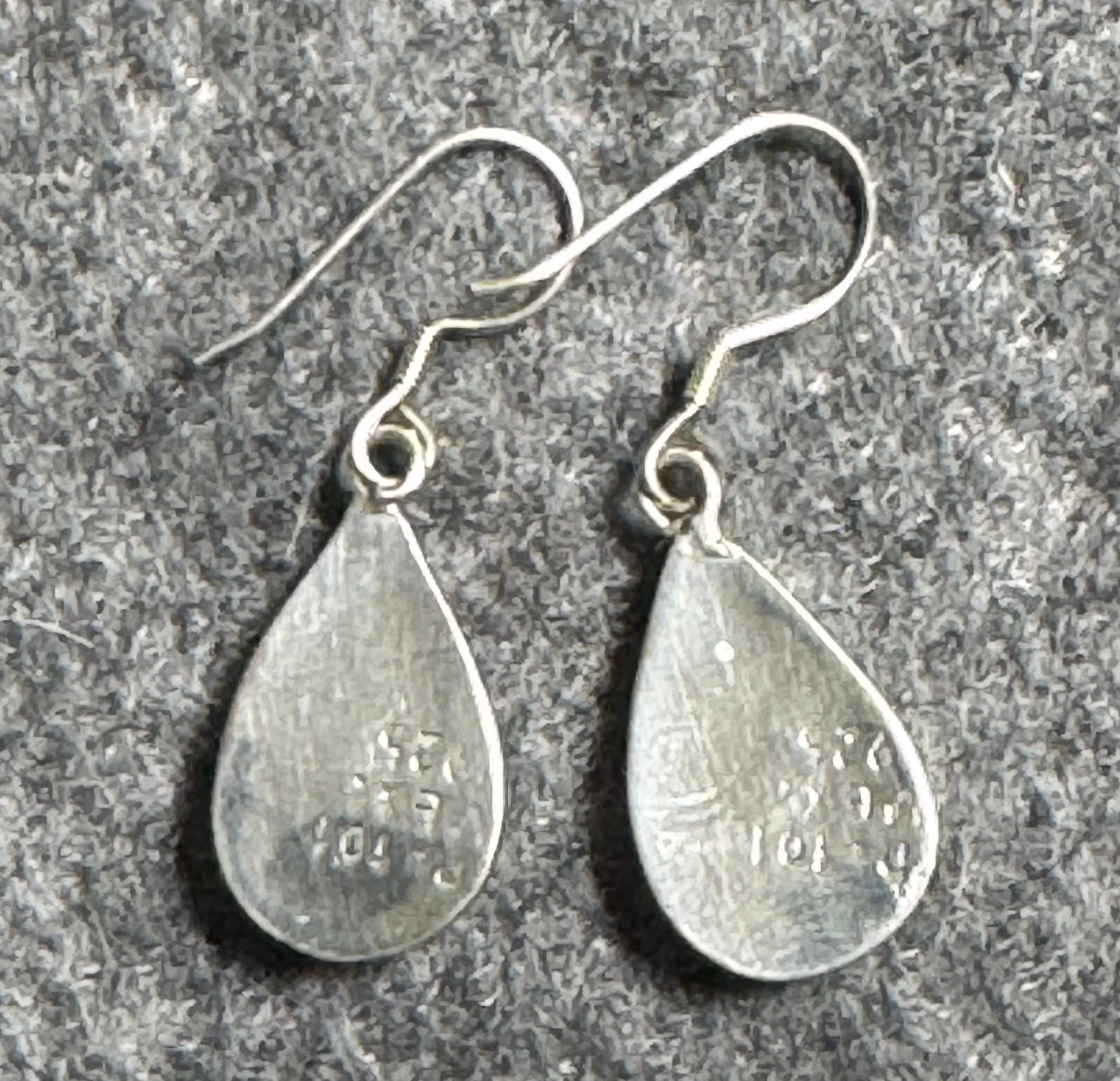 Blue Lapis Teardrop Sterling Silver Hook Earrings