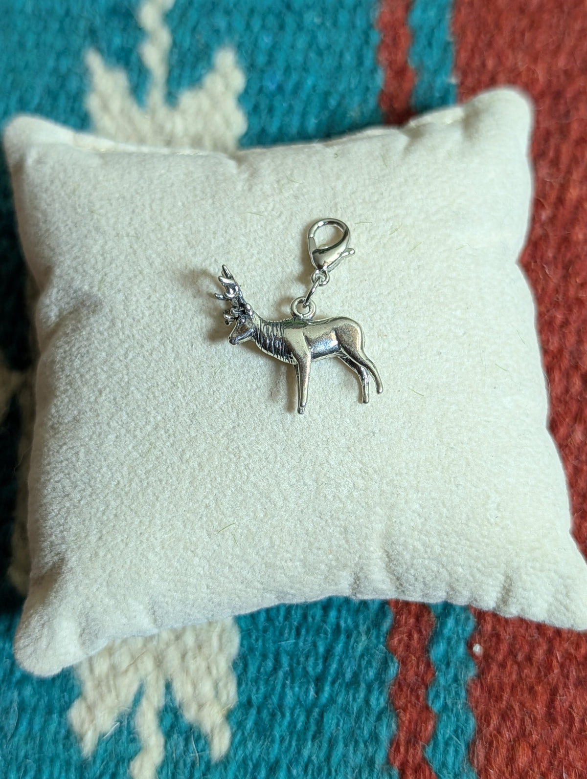 Handcrafted Elk Charm Sterling Silver