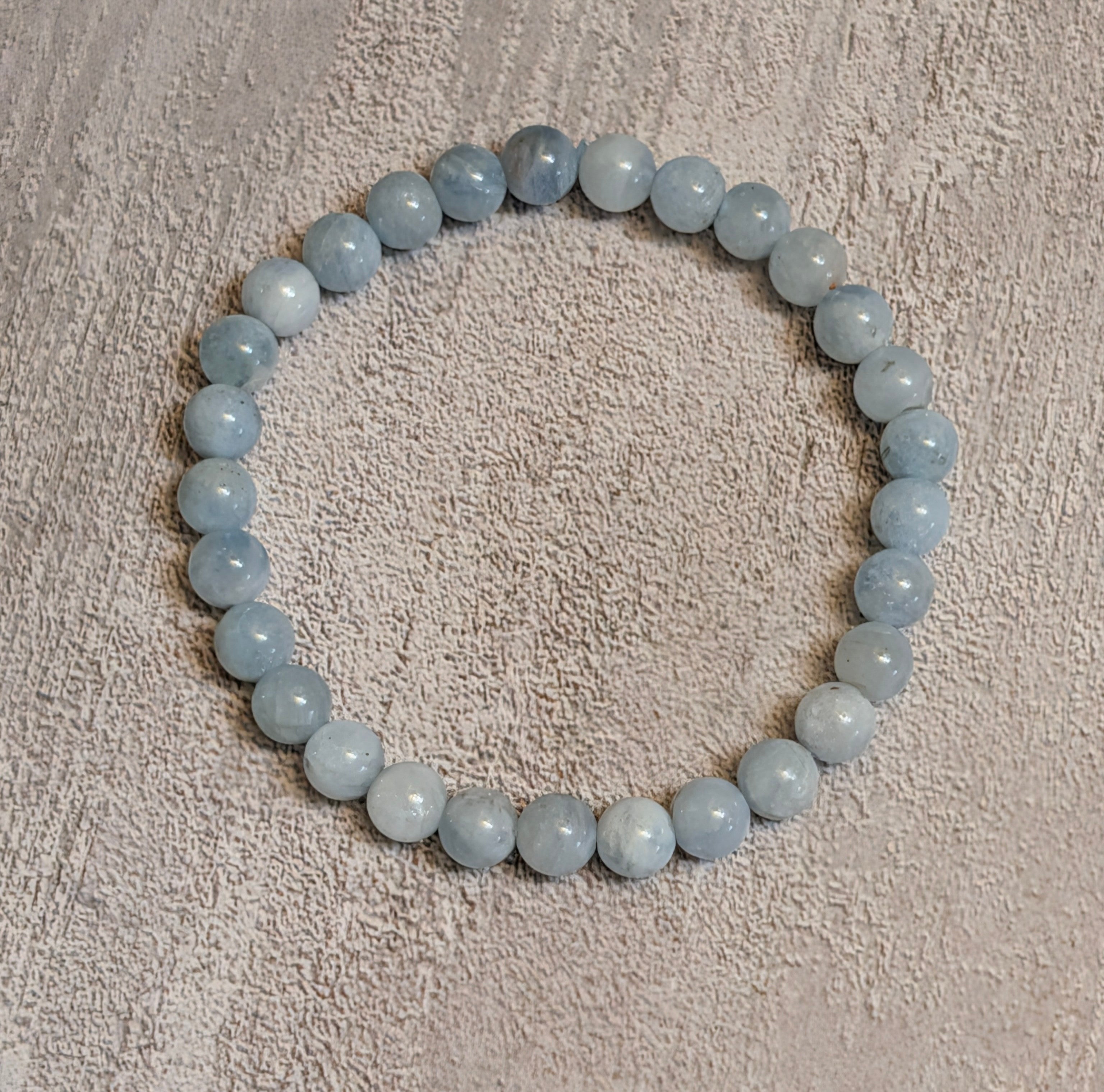 Blue Aquamarine Kid's Beaded Stretch Bracelet