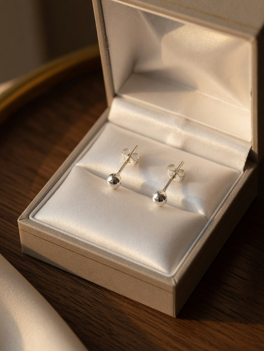Timeless 3mm Sterling Silver Ball Stud Earrings