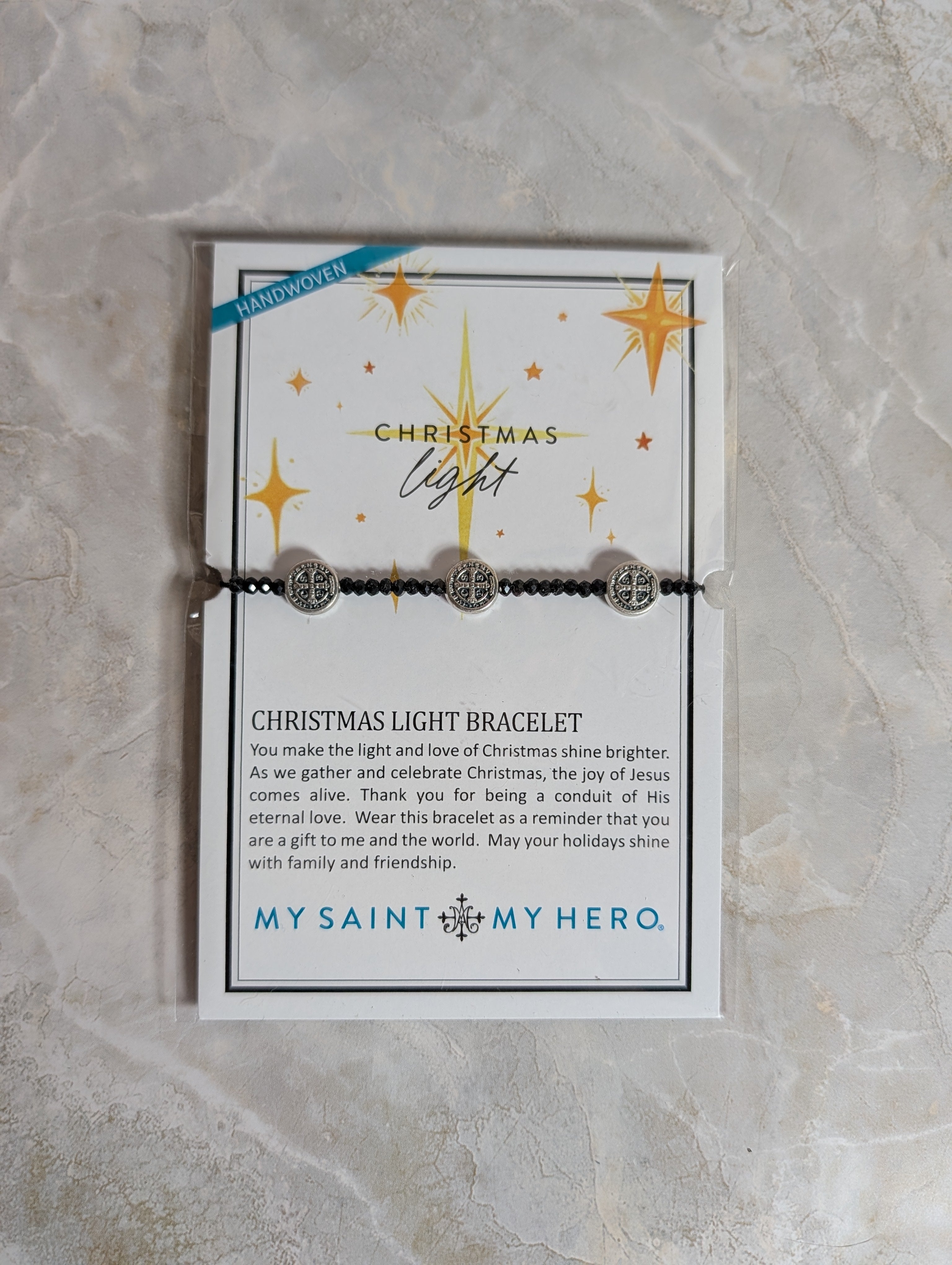 Blessed Christmas Light Bracelet Black & Silver