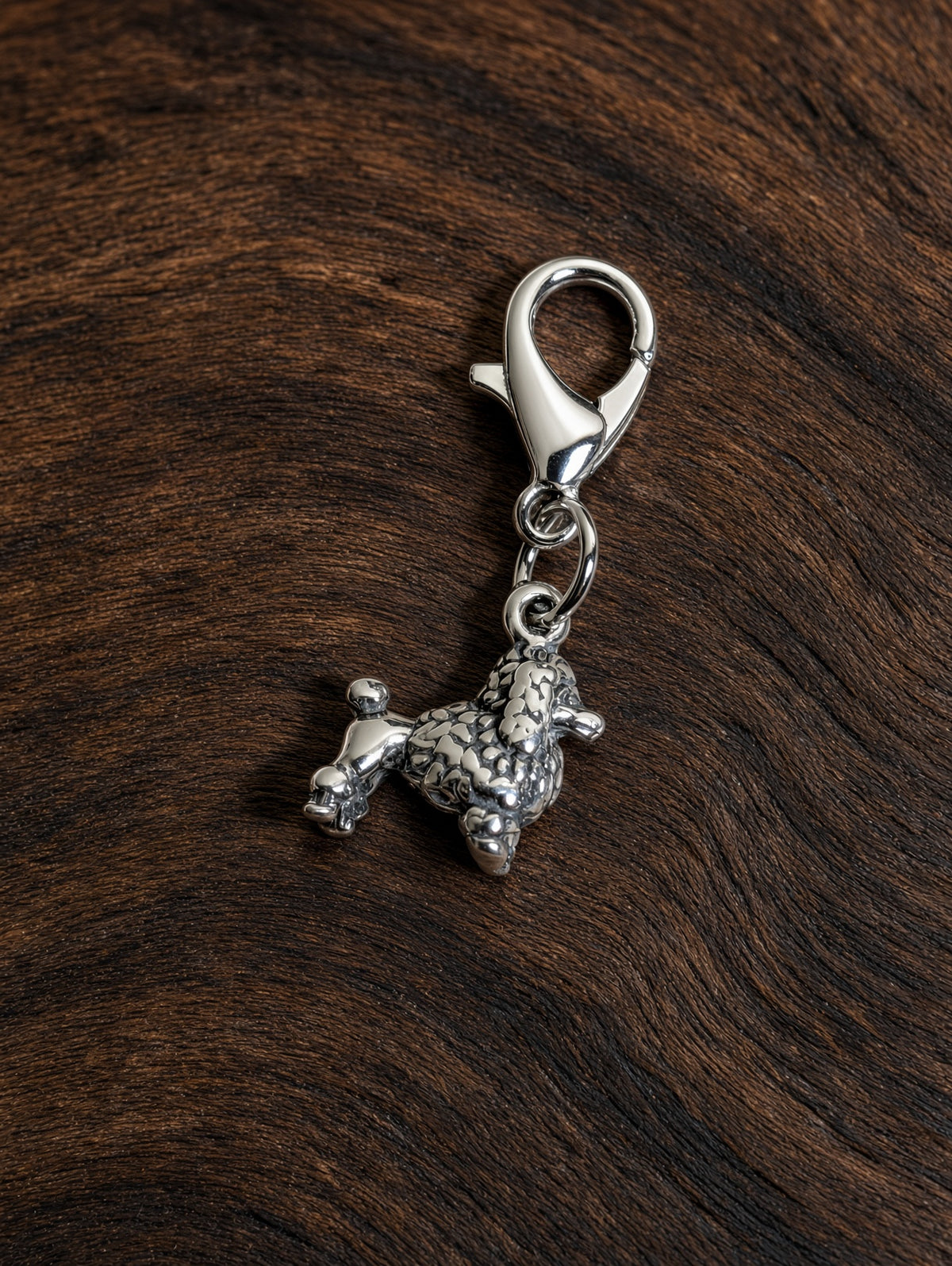 Handcrafted Mini Poodle Dog Charm Sterling Silver