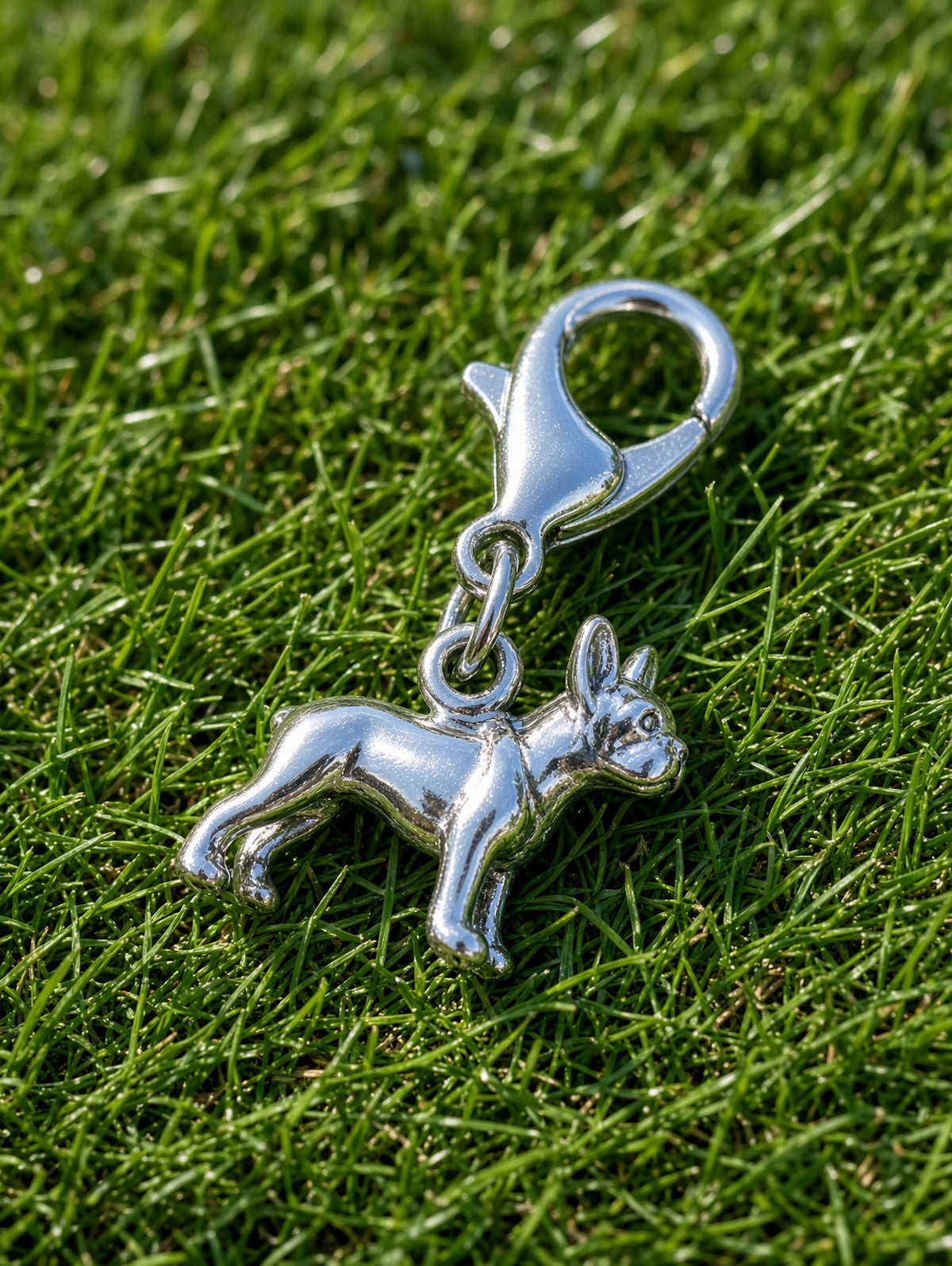Handcrafted Mini French BullDog Charm Sterling Silver