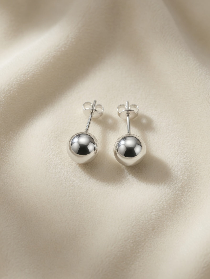 Timeless 6mm Sterling Silver Ball Stud Earrings