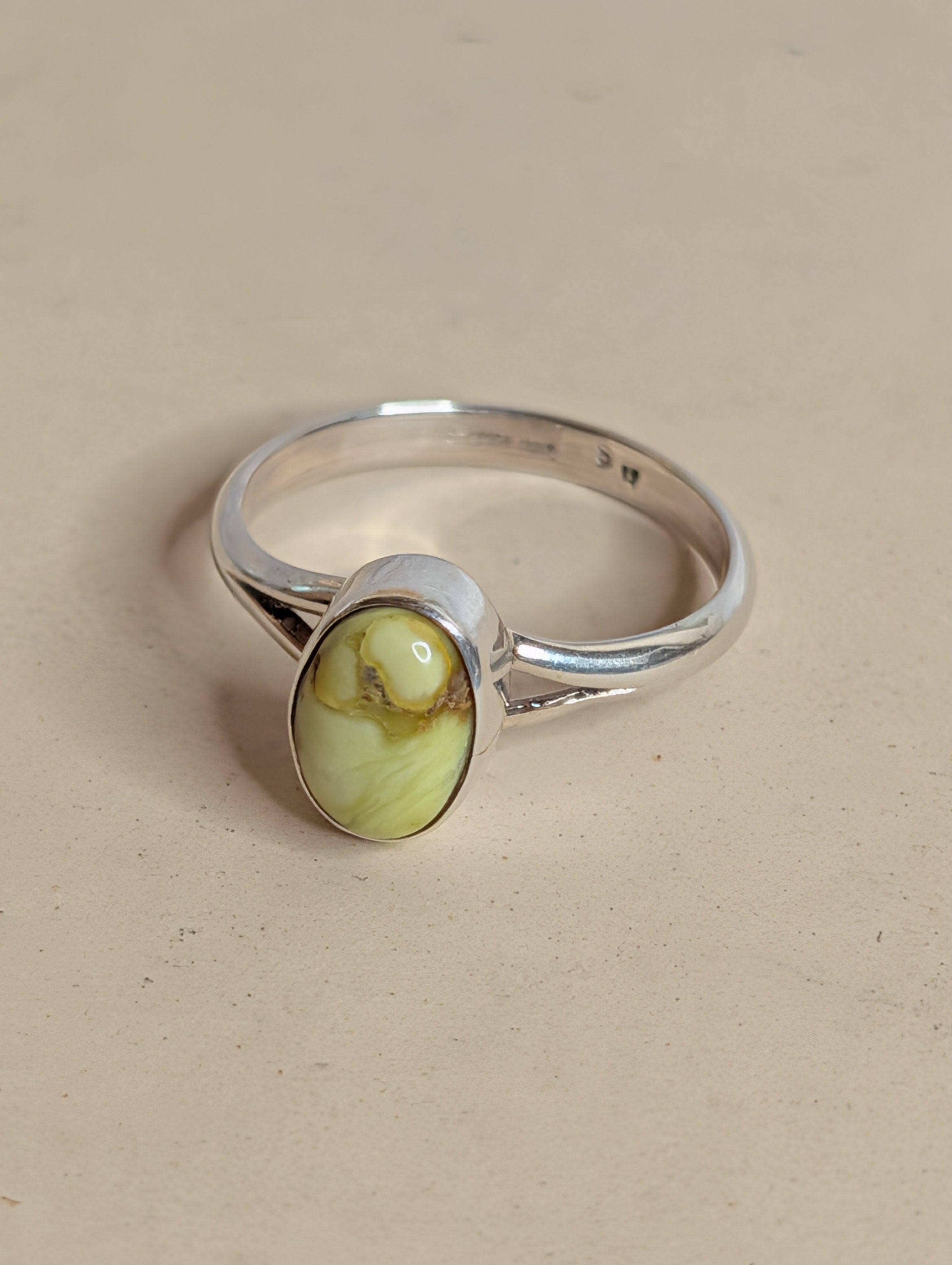 Handcrafted Palomino Turquoise Oval Shaped Sterling Silver Ring Size 8