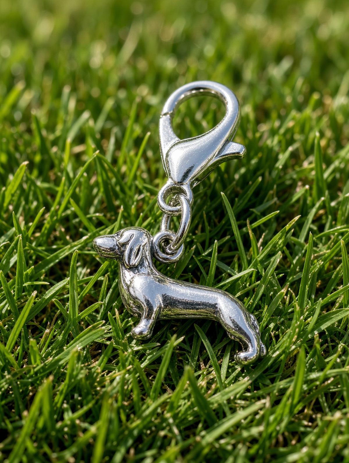 Handcrafted Mini Dachshund Dog Charm Sterling Silver