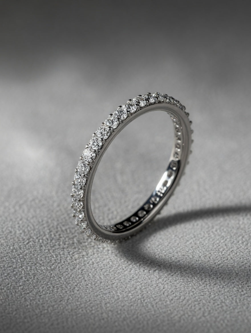 Sterling Silver Pavé CZ Dazzling Eternity Ring