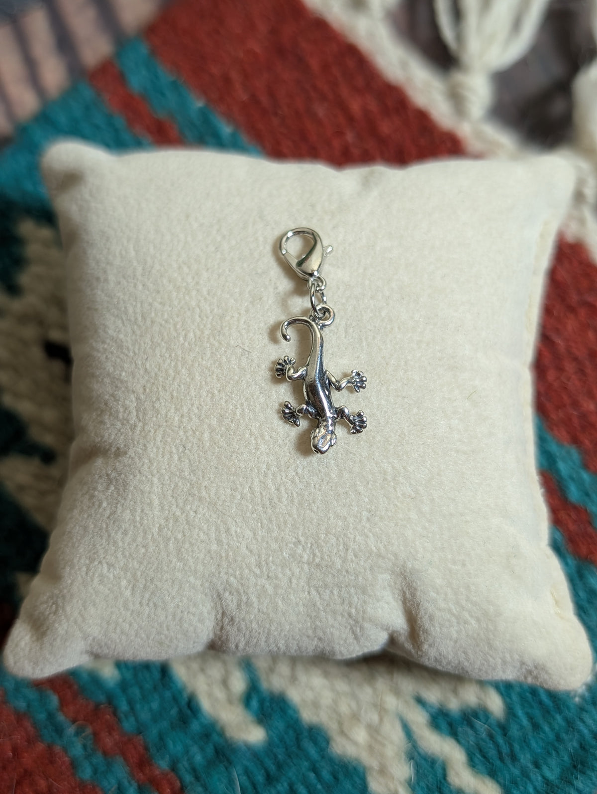 Handcrafted Gecko Lizard Charm Sterling Silver